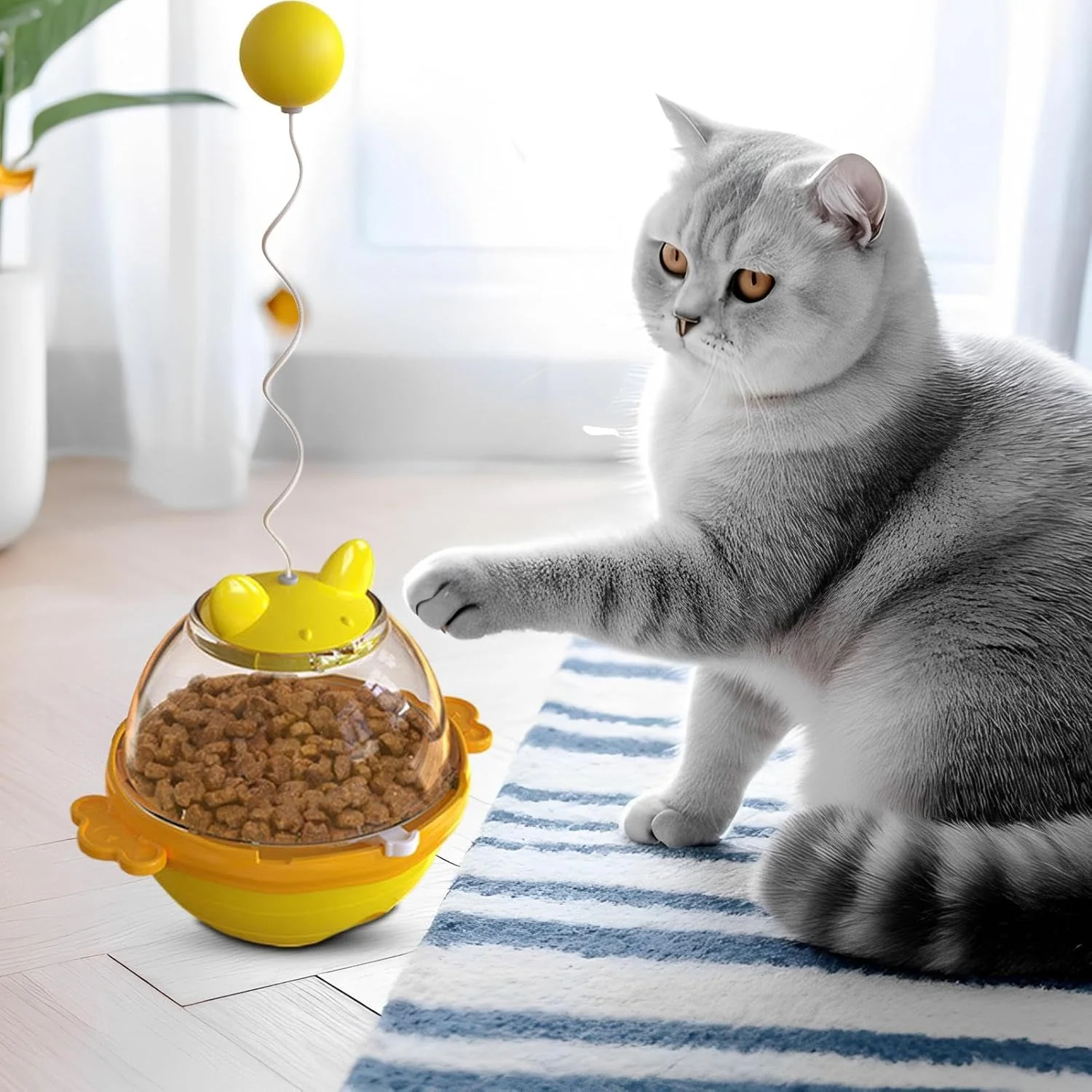 اسباب بازی تشویقی گربه - اسباب بازی پازلی تعاملی گربه - لوازم آموزشی بازی حیوانات خانگی تعاملی برای بچه گربه ها مناسب خانه، باغ، بالکن، اتاق خواب، اتاق مطالعه، اتاق نشیمن و حیاط خلوت