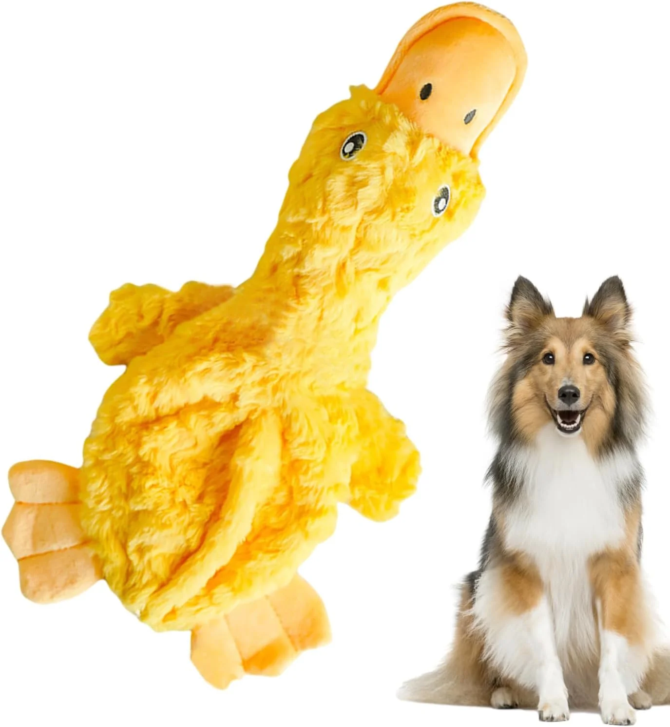 اسباب بازی سگ جیرجیر کننده | اسباب بازی جویدنی اردک پولیشی برای توله سگ، لوازم حیوانات خانگی جیرجیر کننده برای سگ های کوچک، متوسط و بزرگ، بازی تعاملی صاحبان توله سگ و ایجاد پیوند، زمان تنهایی و تحریک ذهنی