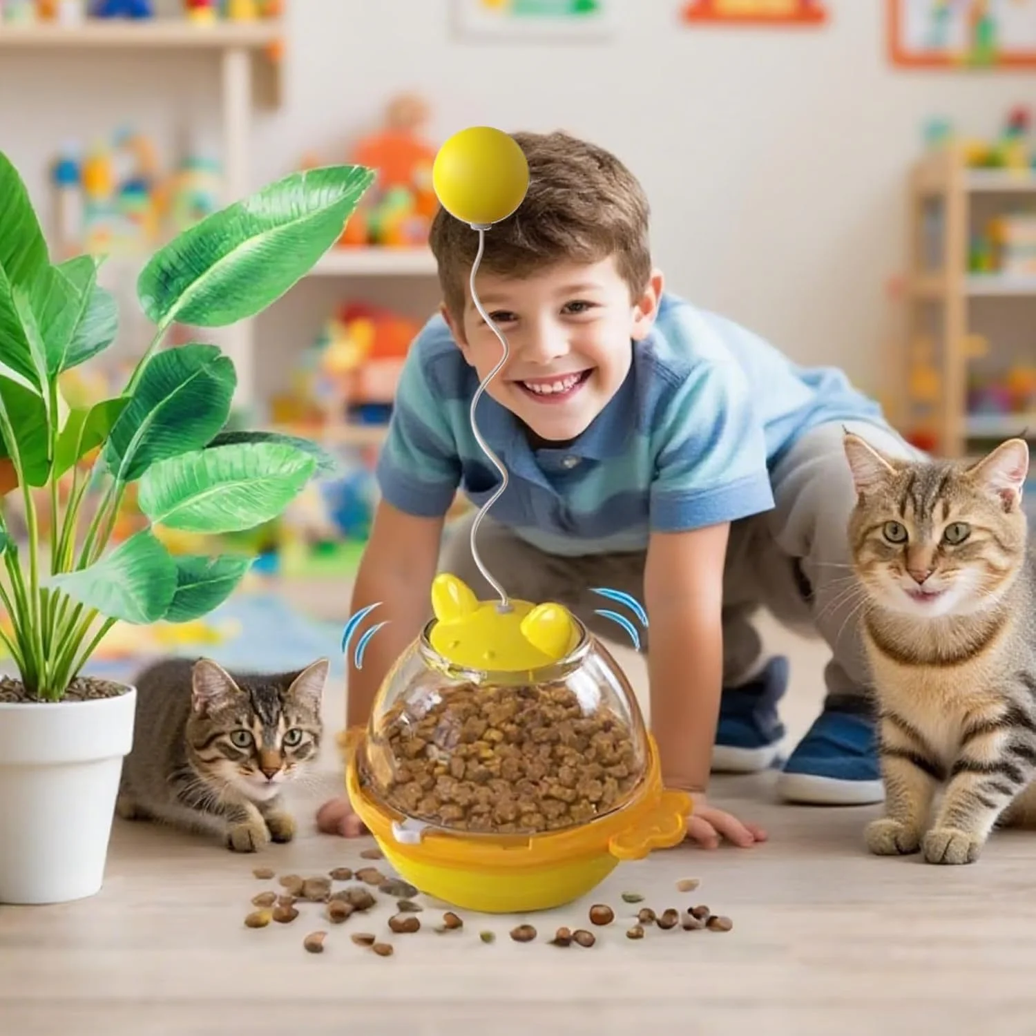 اسباب بازی پخش کننده تشویقی گربه | اسباب بازی تغذیه بچه گربه، لوازم آموزشی بازی تعاملی حیوانات خانگی برای بچه گربه ها مناسب خانه، باغ، بالکن، اتاق خواب، مطالعه، اتاق نشیمن و حیاط خلوت