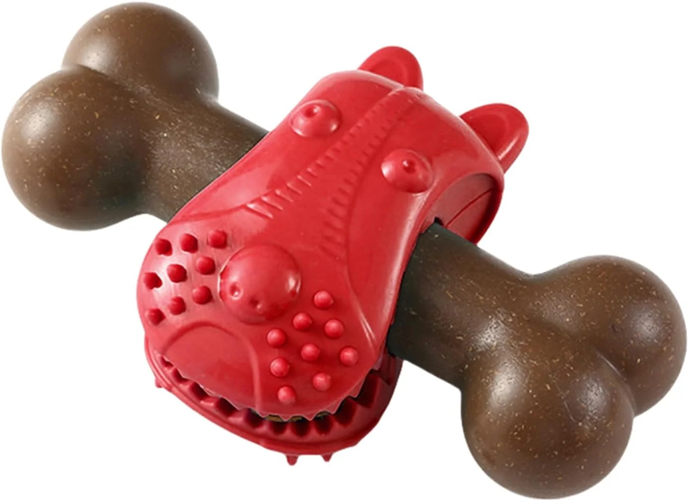 اسباب بازی جویدنی تهاجمی سگ، نگهدارنده تشویقی توله سگ با طرح استخوان، اسباب بازی پازلی محرک برای جویدن، تحریک ذهنی، دندان درآوردن، آموزش تغذیه سگ در فضای باز و داخل خانه