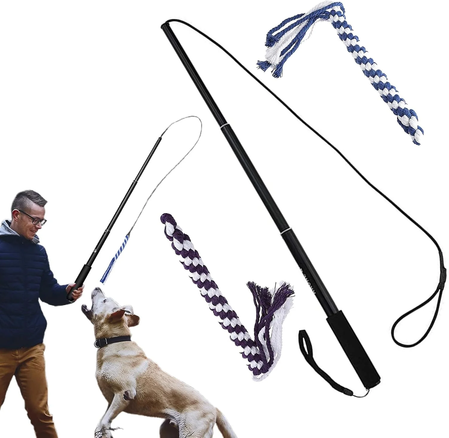 چوب بازی سگ، چوب بازی سگ با اسباب بازی جویدنی - بازی غنی سازی توله سگ جمع شونده برای سرگرمی ورزشی در فضای باز، آموزش اطاعت