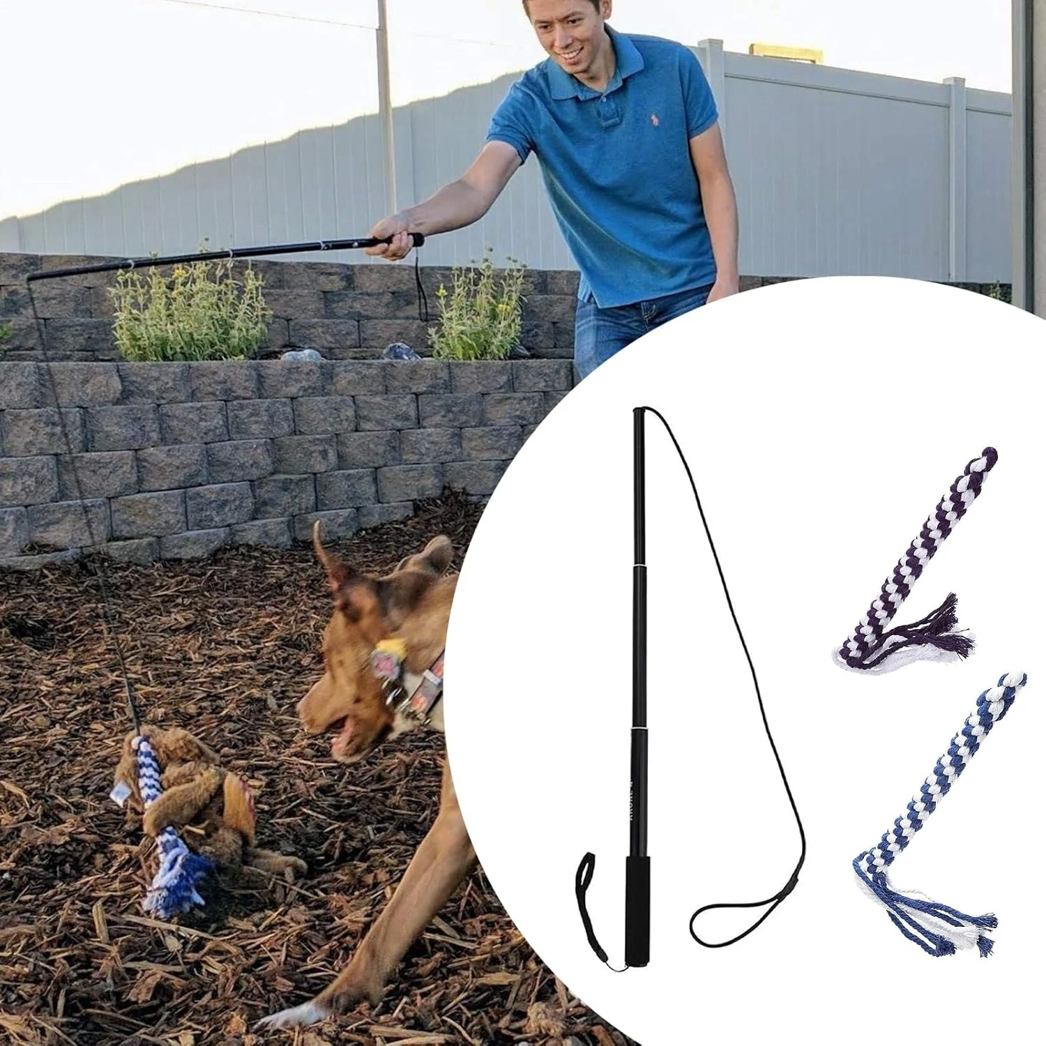 چوب بازی سگ، چوب بازی سگ با اسباب بازی جویدنی - بازی غنی سازی توله سگ جمع شونده برای سرگرمی ورزشی در فضای باز، آموزش اطاعت