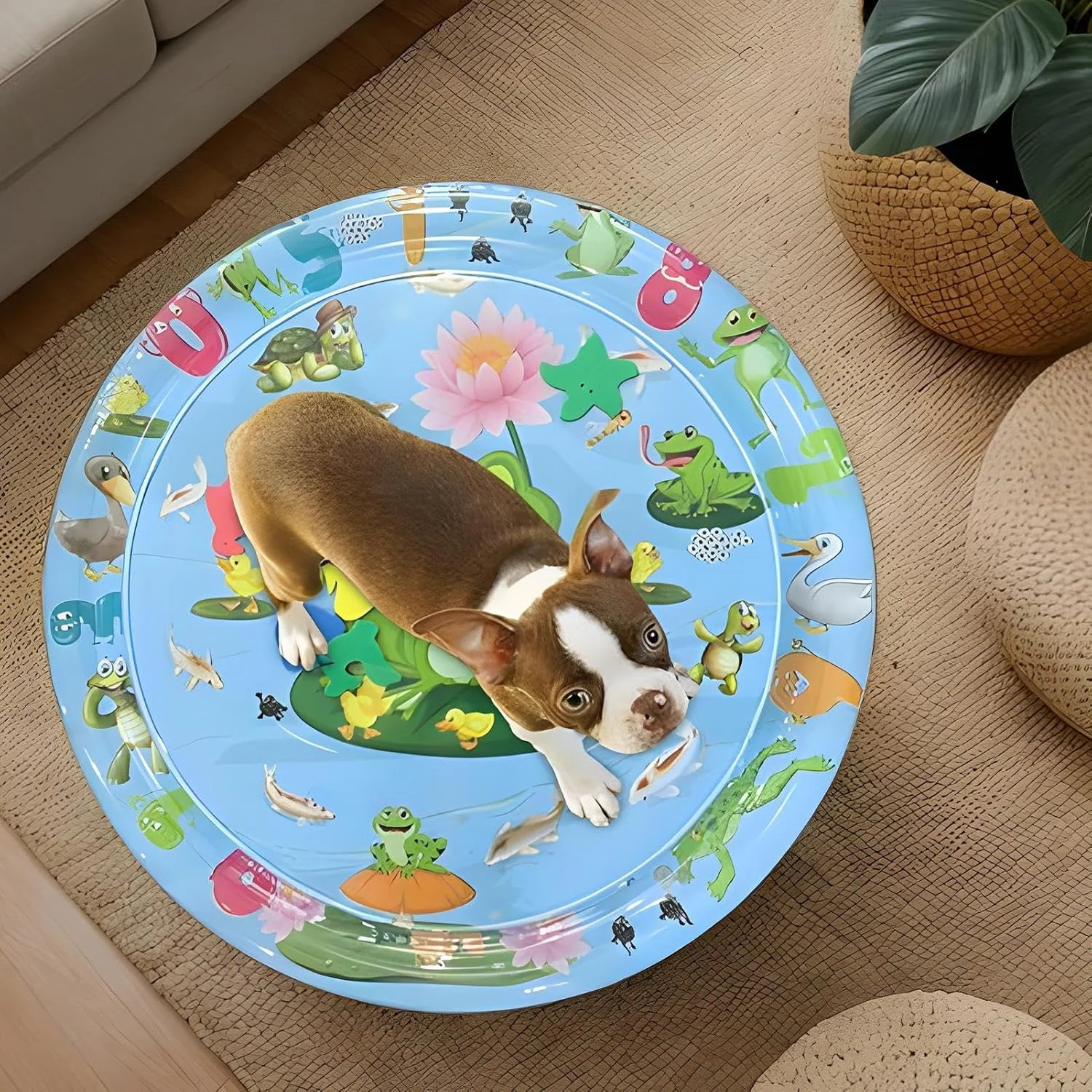 تشک حسی آب گربه - تشک گربه پر شده از آب، پد خنک کننده بادی ضخیم شده PVC ضد نشت با پمپ برای بازی حیوانات خانگی در خانه