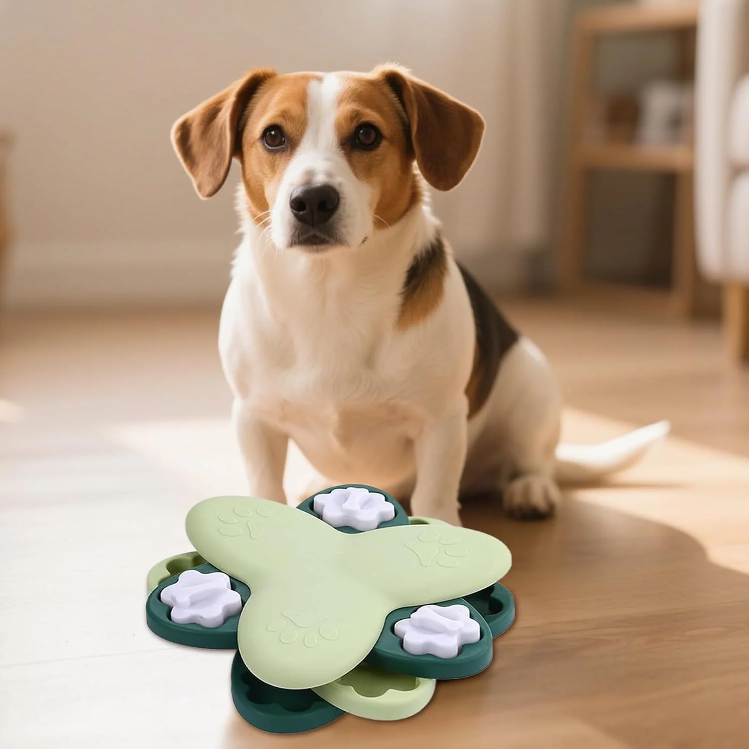 اسباب بازی های پازلی تشویقی برای سگ ها، پازل های تشویقی 3 لایه برای سگ ها، فیدر چرخشی تعاملی ضد خفگی برای غذای حیوانات خانگی در داخل و خارج از خانه