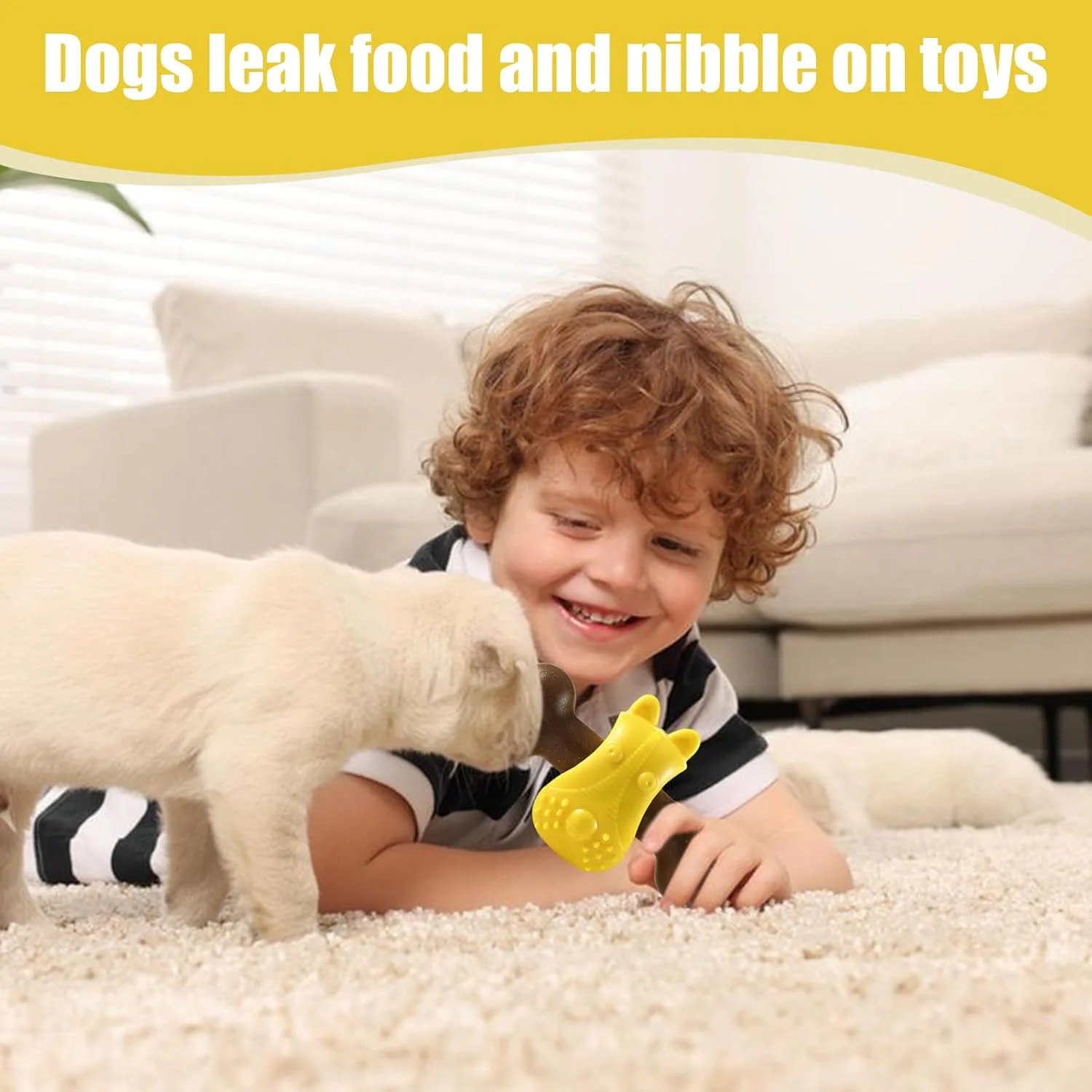 اسباب بازی های جویدنی | اسباب بازی دندانی طرح استخوان - پخش کننده تشویقی دندان درآوردن سگ برای تحریک ذهنی، آموزش تغذیه، رفع خستگی، بازی سرگرم کننده در فضای باز و داخل خانه