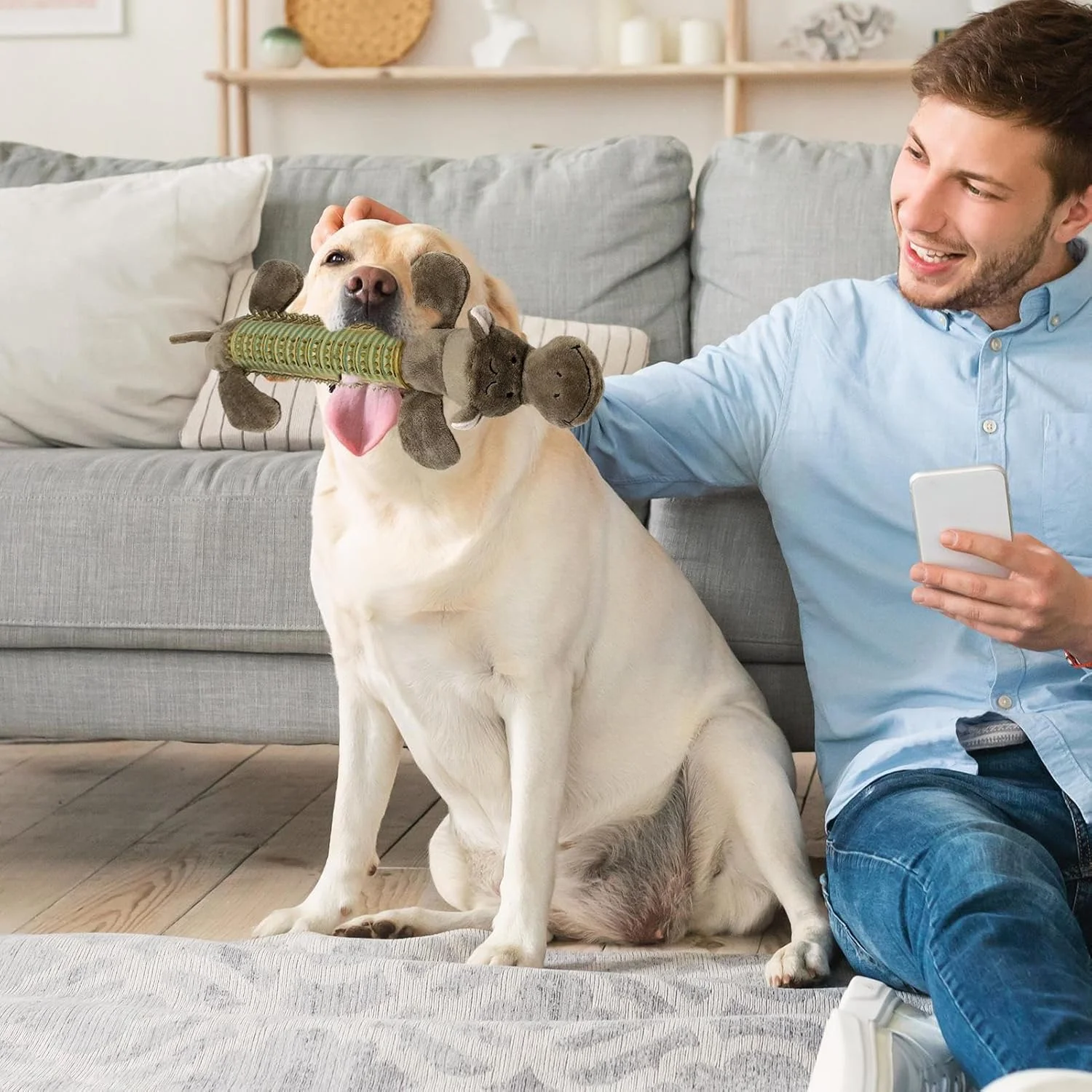 اسباب بازی سگ پولیشی - اسباب بازی های نرم سگ به شکل حیوانات - با صدای جیر جیر، مناسب توله سگ، حیوانات خانگی کوچک، متوسط و بزرگ، غنی سازی ذهنی، سگ های مسن، تعقیب در داخل خانه، گاز گرفتن، بازی در فضای باز و مسافرت