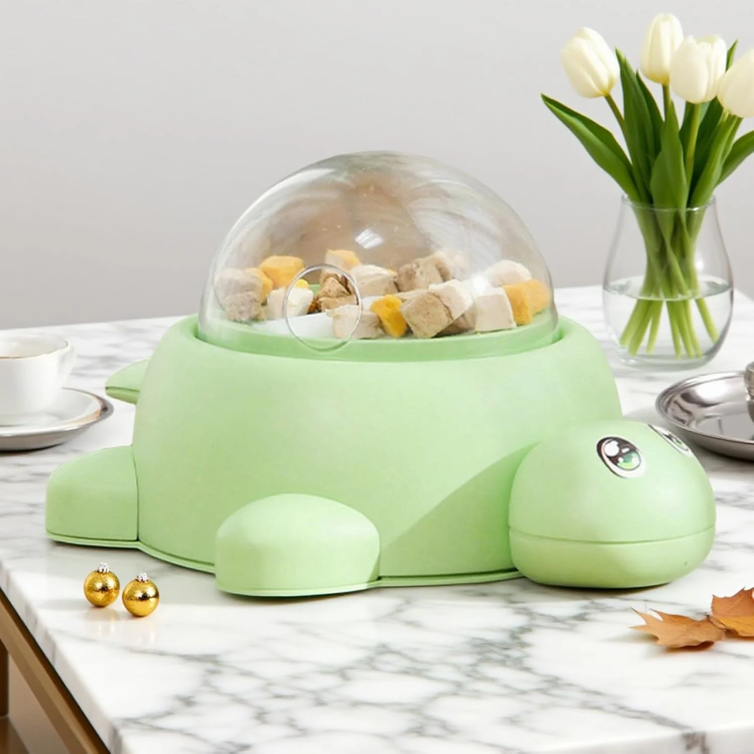 ظرف پخش تشویقی حیوانات خانگی | اسباب بازی تعاملی پخش تشویقی سگ طرح لاک پشتی - پازل کاسه غذای حیوانات کوچک برای تحریک ذهنی، کاهش نفخ، غنی سازی توله سگ در محیط داخلی و آموزش