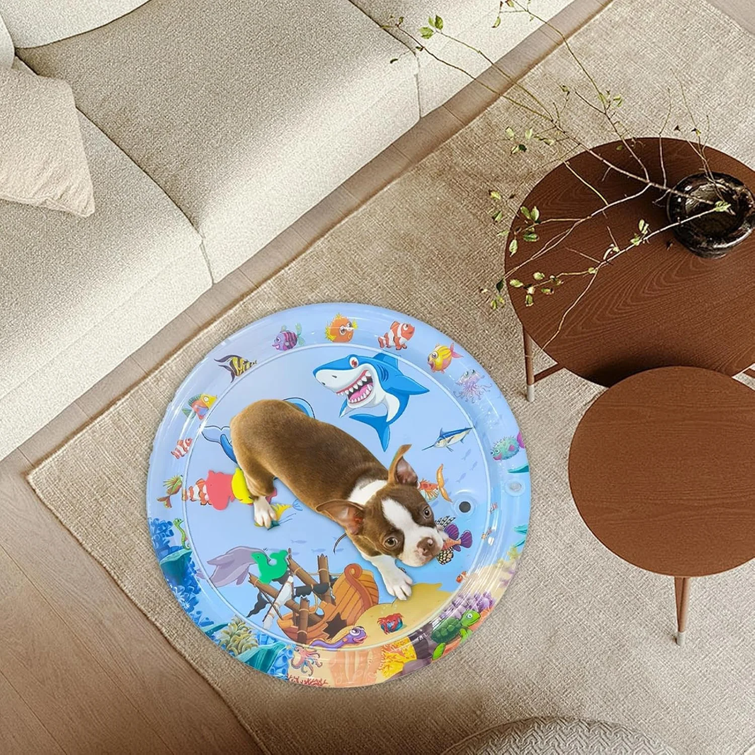 تخت آبی حیوانات خانگی | تشک آبی ضخیم پر شده با آب برای گربه ها - پد خنک کننده بادی ضخیم PVC ضد نشت با پمپ برای بازی سگ ها و حیوانات در خانه