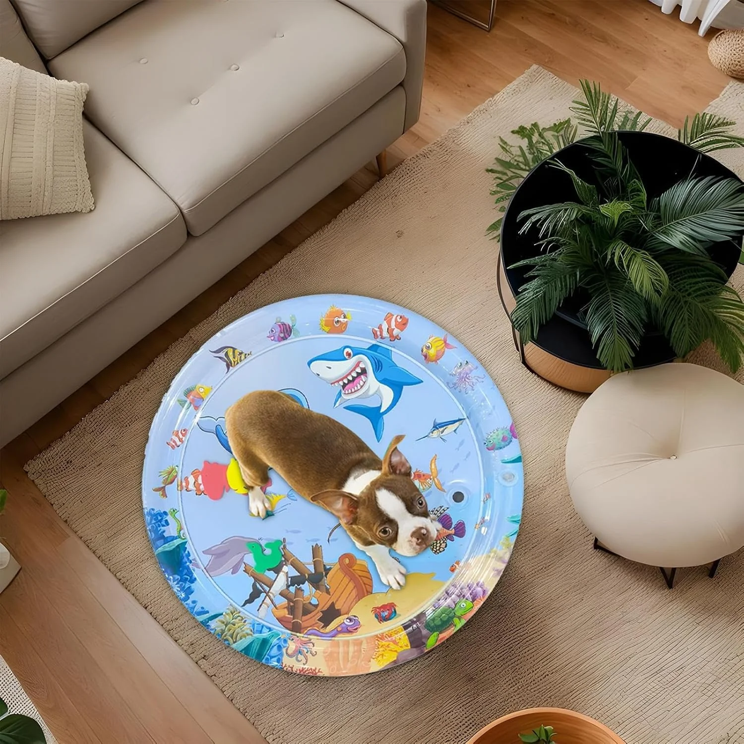 تخت آبی حیوانات خانگی | تشک آبی ضخیم پر شده با آب برای گربه ها - پد خنک کننده بادی ضخیم PVC ضد نشت با پمپ برای بازی سگ ها و حیوانات در خانه