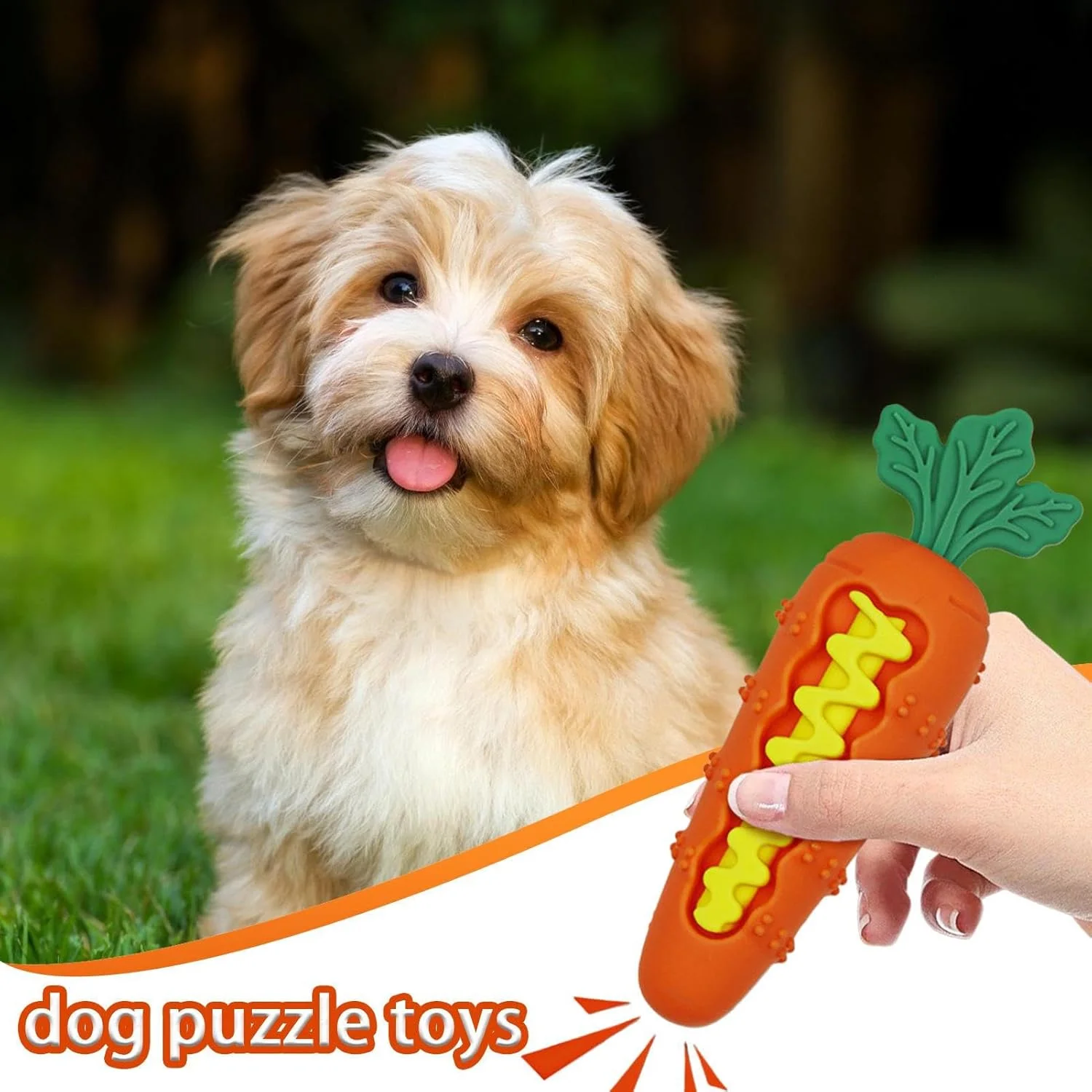 اسباب بازی تمیز کننده دندان سگ - اسباب بازی جویدنی سیلیکونی برای توله سگ، طراحی هویجی، دندان گیر تغذیه کننده آهسته برای سگ های بزرگ، متوسط و کوچک