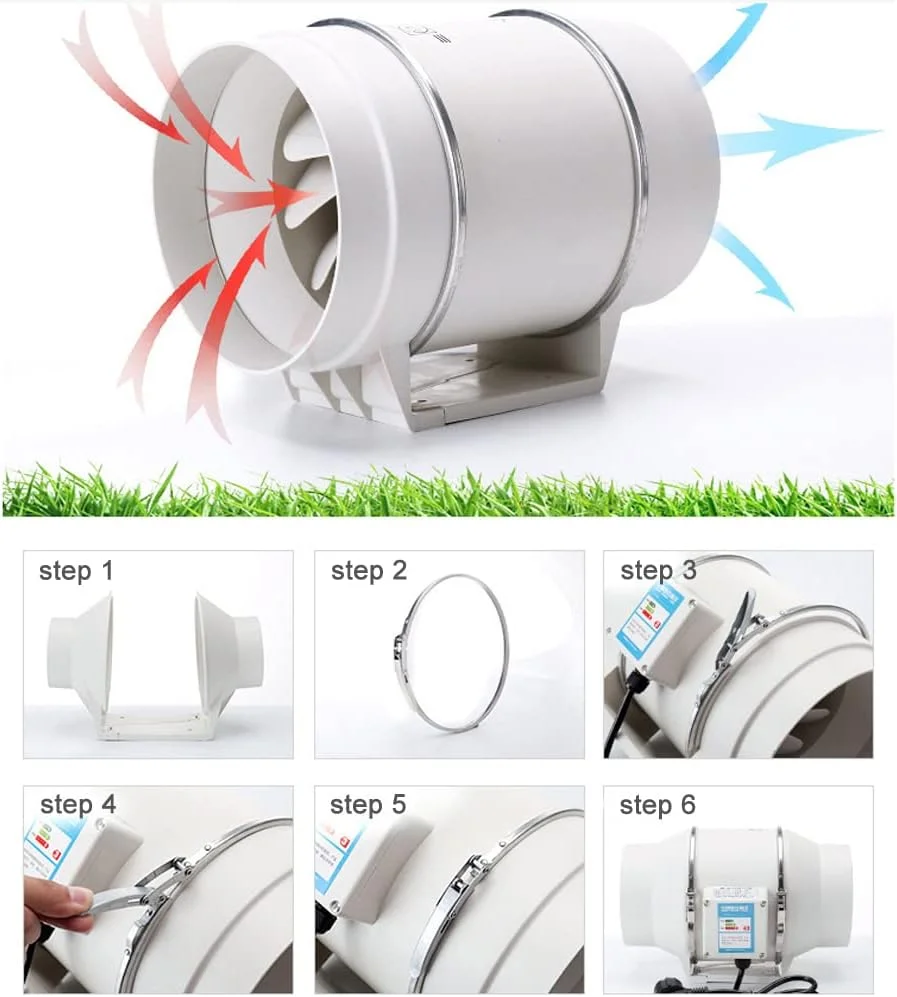فن تخلیه کانالی NP ZYTSHOP 220V، سایز 4 اینچ/6 اینچ، حجم هوای زیاد، صدای کم، مناسب برای حمام، آشپزخانه، هتل، انبار، کافی شاپ و غیره (6 اینچ) فن تخلیه کانالی NP ZYTSHOP 220V، سایز 4 اینچ/6 اینچ، حجم هوای زیاد، صدای کم، مناسب برای حمام، آشپزخانه، هتل، انبار، کافی شاپ و غیره (6 اینچ)