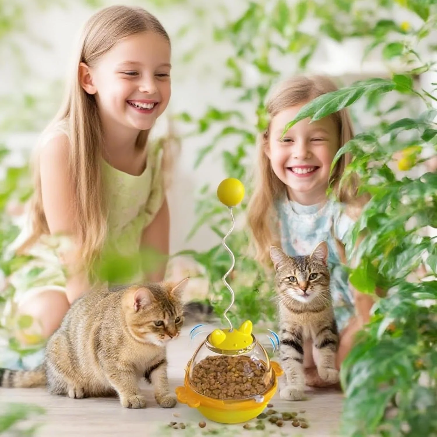 اسباب بازی تشویقی گربه | اسباب بازی پخش کننده غذای بچه گربه - لوازم آموزشی بازی تعاملی حیوانات خانگی برای بچه گربه ها، مناسب خانه، باغ، بالکن، اتاق خواب، اتاق مطالعه، اتاق نشیمن و حیاط خلوت