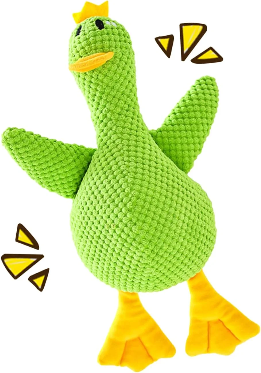 اسباب بازی اردک آرام بخش سگ - بالش آرام بخش اردک های ملایم - بالش بازی تعاملی جیر جیر کننده برای استرس جدایی، دندان درآوردن توله سگ، کمک به خواب، مسافرت، بازی در فضای داخلی، زمان استراحت، زمان قفس