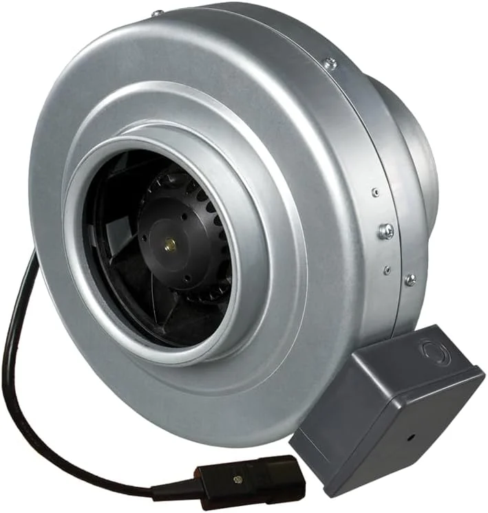 فن سانتریفیوژ خطی VENTS در محفظه گالوانیزه | دمنده تهویه برای خانه، آشپزخانه، حمام، کارخانه و سیستم های HVAC تجاری | VENTS VKMz 200