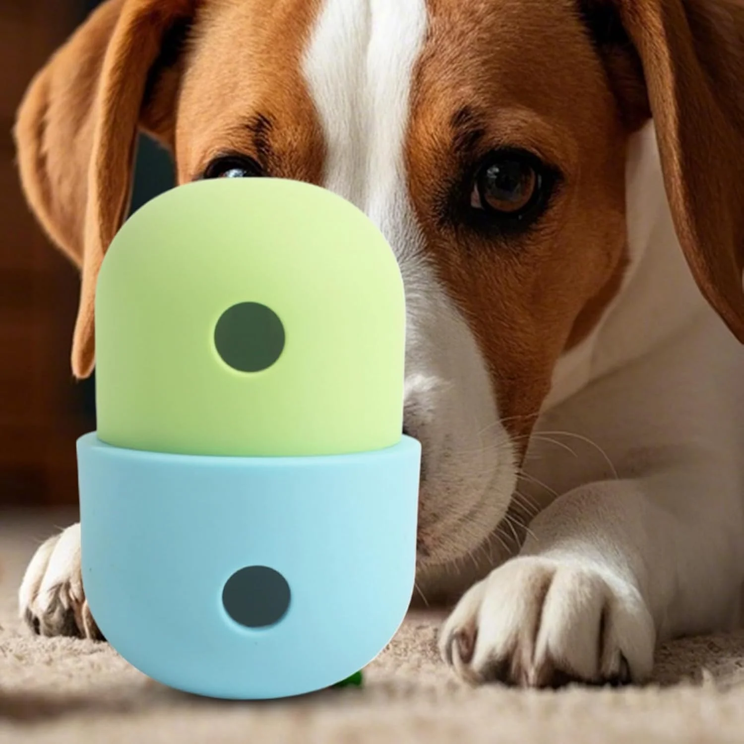 اسباب بازی دندان گیر سگ - توپ تمیز کننده دندان گیر سیلیکونی تعاملی سگ، غذاده آهسته حیوانات خانگی، اسباب بازی آموزشی غنی سازی توله سگ برای توله سگ های کوچک، متوسط و بزرگ