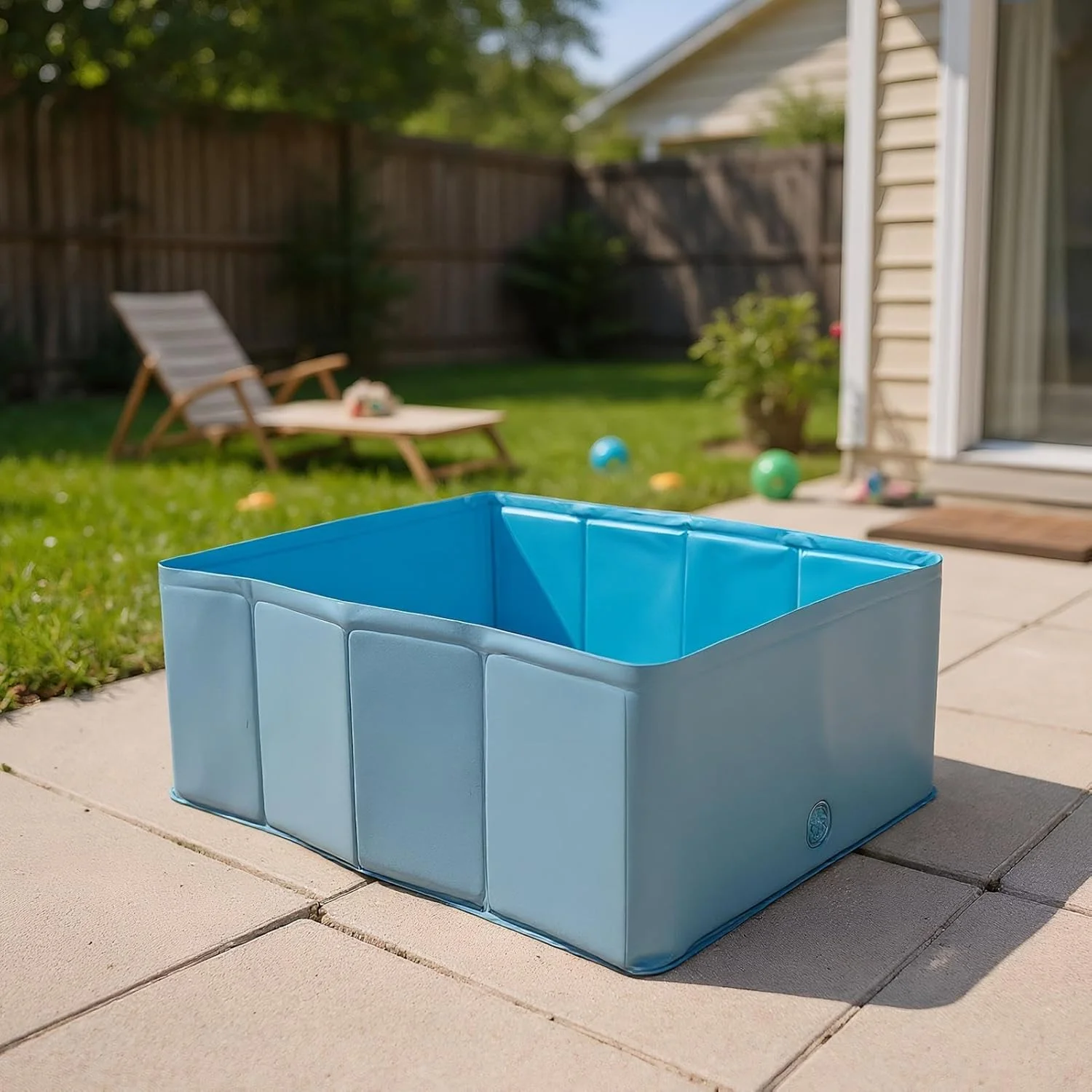 استخر شنا سگ، استخر آب تنی تاشو PVC مربعی برای سگ | وان حمام توله سگ قابل حمل برای خانه، باغ، چمن، کمپینگ و حیاط