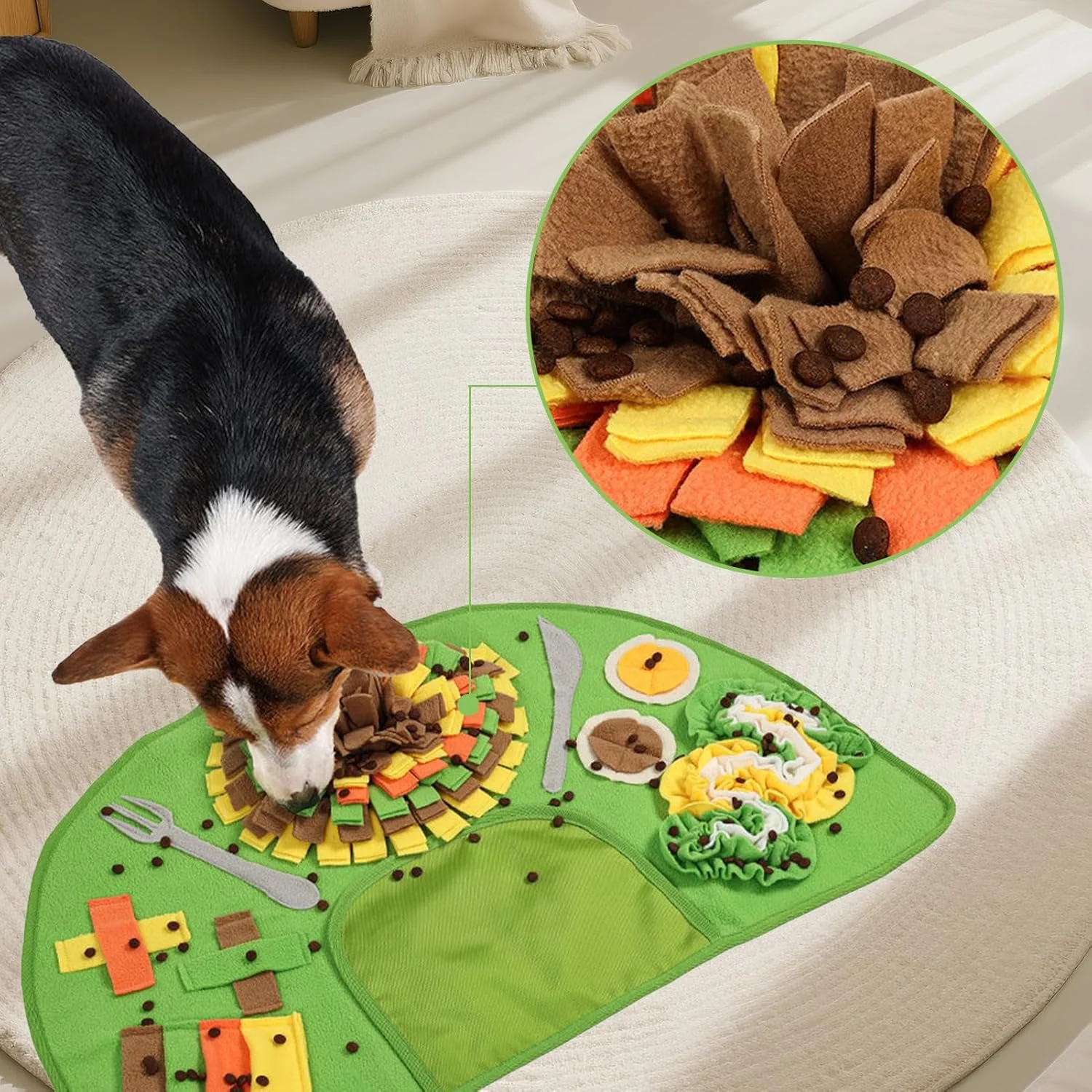 پدهای جستجوی غذا، اسباب بازی های پازلی پد غذای آهسته سگ، اسباب بازی های تعاملی پد تغذیه لوازم حیوانات خانگی برای آموزش توله سگ کوچک، متوسط و بزرگ، غنی سازی لیسیدن، رفع خستگی و مشغول نگه داشتن آنها