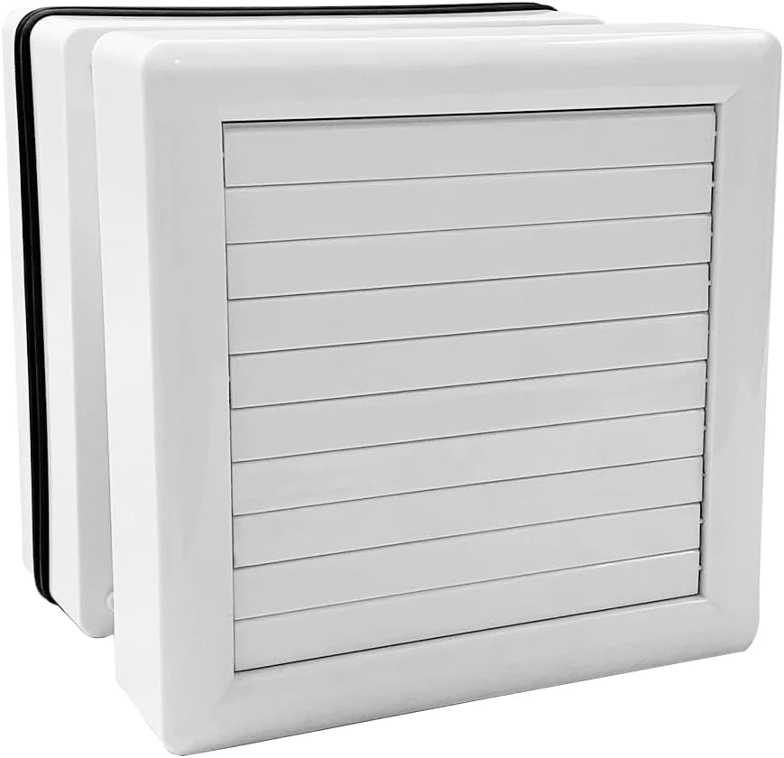 فن اگزوز اتوماتیک 25 واتی با دریچه، فن کم صدای 6 اینچی، بدنه 210x210 میلی‌متری، سایز حفره 150x150 میلی‌متری، فن تهویه بادوام سفید برای خانه، آشپزخانه، حمام