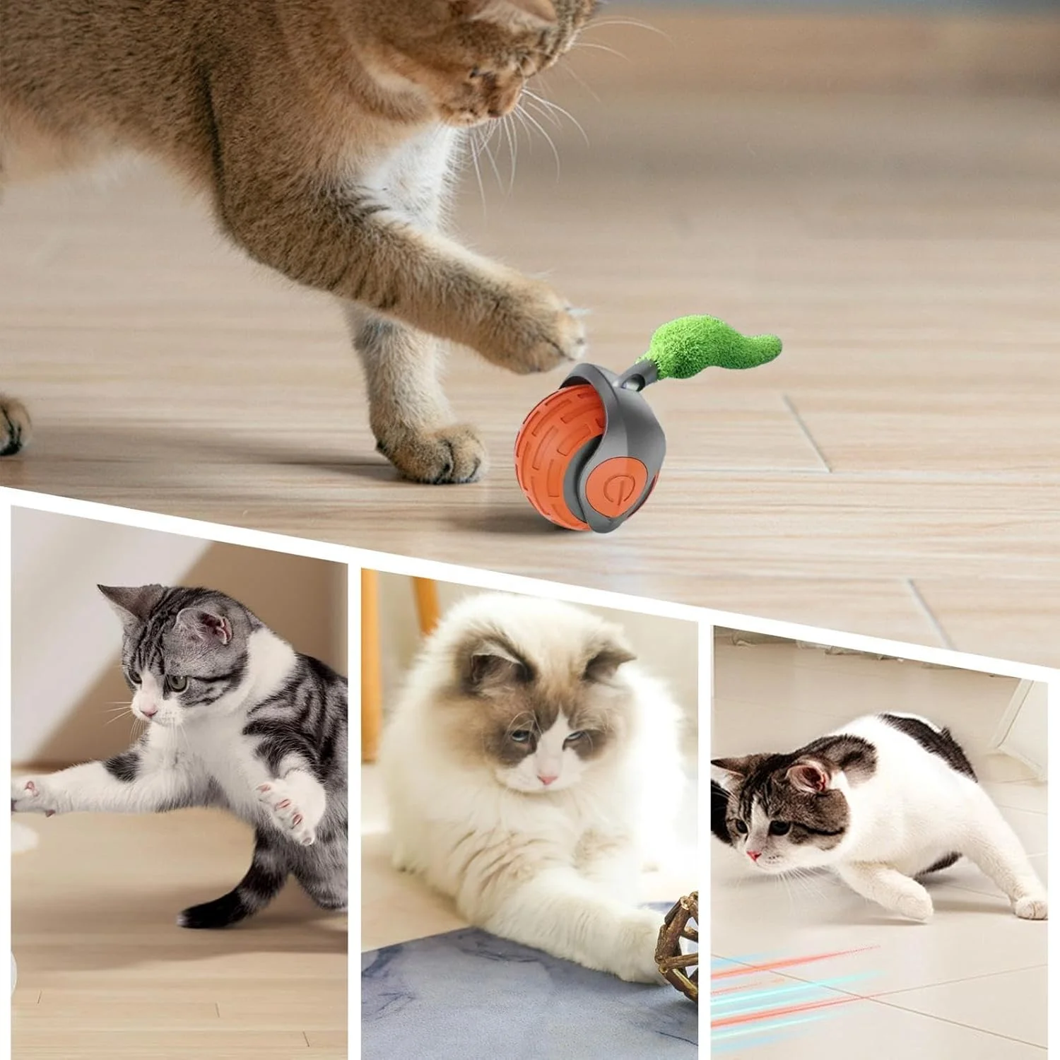 اسباب بازی هوشمند گربه با دم - توپ اسباب بازی گربه متحرک اتوماتیک با دم | لوازم تحریک کننده تمرین بچه گربه برای رفع خستگی، همراهی و سرگرمی اسباب بازی هوشمند گربه با دم - توپ اسباب بازی گربه متحرک اتوماتیک با دم | لوازم تحریک کننده تمرین بچه گربه برای رفع خستگی، همراهی و سرگرمی