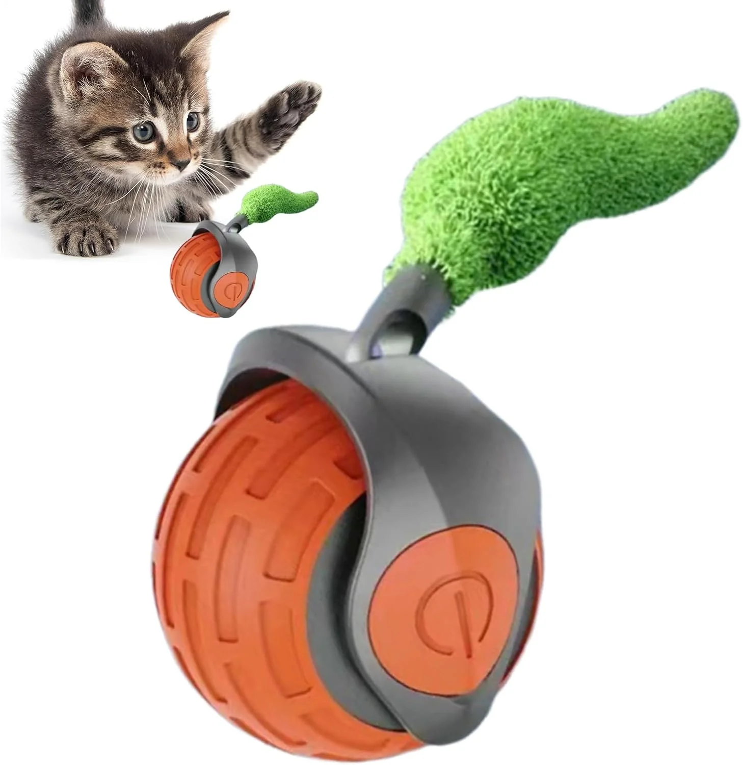 توپ بازی تعاملی گربه - توپ اسباب بازی هوشمند گربه با تنظیم 2 سرعت، لوازم حیوانات خانگی برای تسکین بی حوصلگی، سرگرمی و همراهی