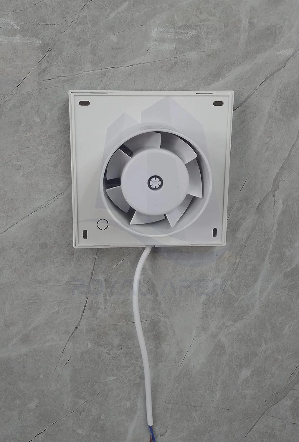 فن تهویه مطبوع ملفی 15 وات 4 اینچ - فن مربعی دیواری با توری تهویه برای خانه، دفتر، آشپزخانه و حمام