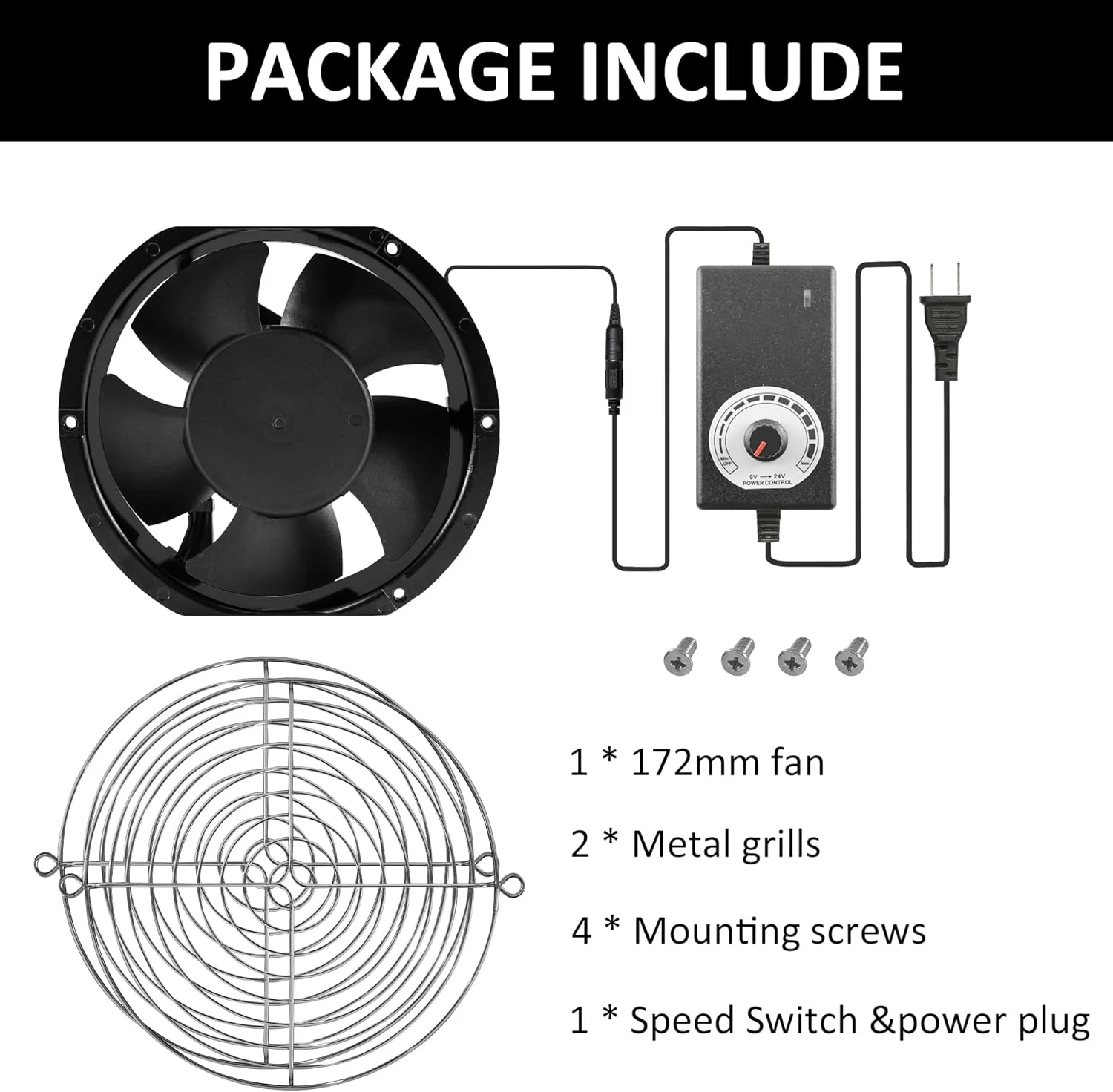 فن تهویه مطبوع PANO-MOUNTS با اندازه 172 میلی متر، سرعت 3500 دور در دقیقه، جریان هوای 180CFM، بلبرینگ دوگانه و سرعت قابل تنظیم برای پنجره، گاراژ، زیرزمین و پروژه های خنک کننده DIY فن تهویه مطبوع PANO-MOUNTS با اندازه 172 میلی متر، سرعت 3500 دور در دقیقه، جریان هوای 180CFM، بلبرینگ دوگانه و سرعت قابل تنظیم برای پنجره، گاراژ، زیرزمین و پروژه های خنک کننده DIY