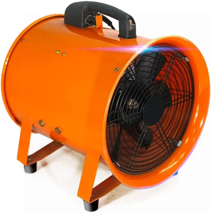 فن محوری تهویه صنعتی 10 اینچی - فن تخلیه پرقدرت و سنگین برای انبار، کارگاه و کارخانه - فن مکنده قابل حمل