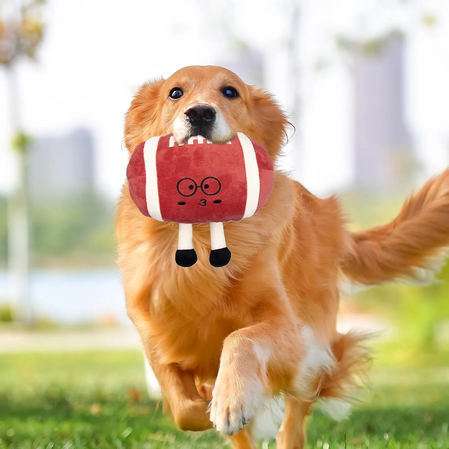 اسباب بازی سگ فوتبال - اسباب بازی سگ فوتبال پولیشی با صدای جیر جیر، توپ ورزشی بازی های تعاملی پارچه نرم چروک برای بازی کششی توله سگ گربه تعقیب پرتاب جشن شکرگزاری کریسمس