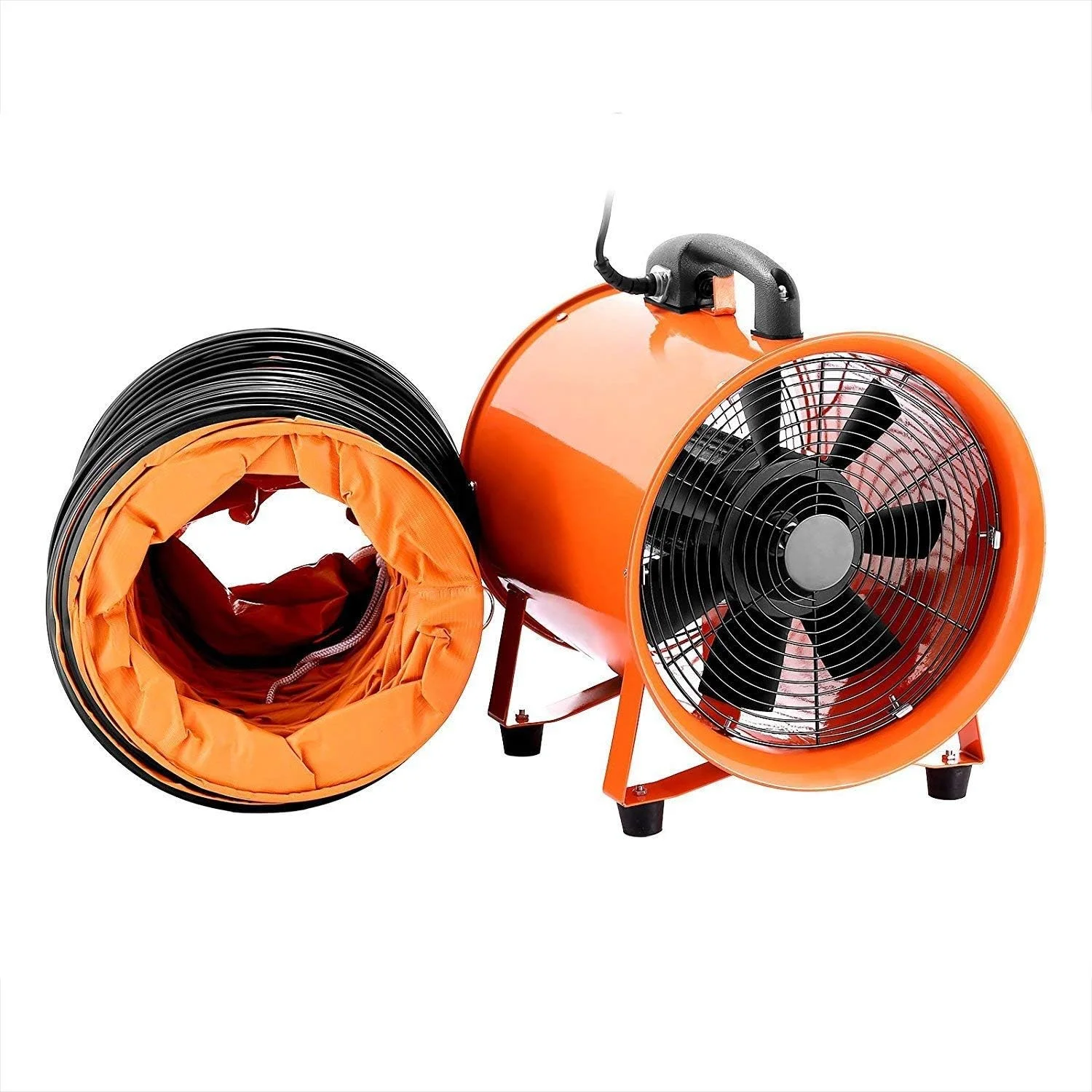 فن صنعتی تهویه هوا HYLH، ۱۲ اینچ، فن محوری فلزی قابل حمل، 0.7 اسب بخار، 2295 CFM، 3300 دور در دقیقه، فن تهویه کارگاهی چند منظوره، مکنده دود (۱۲ اینچ با داکت)