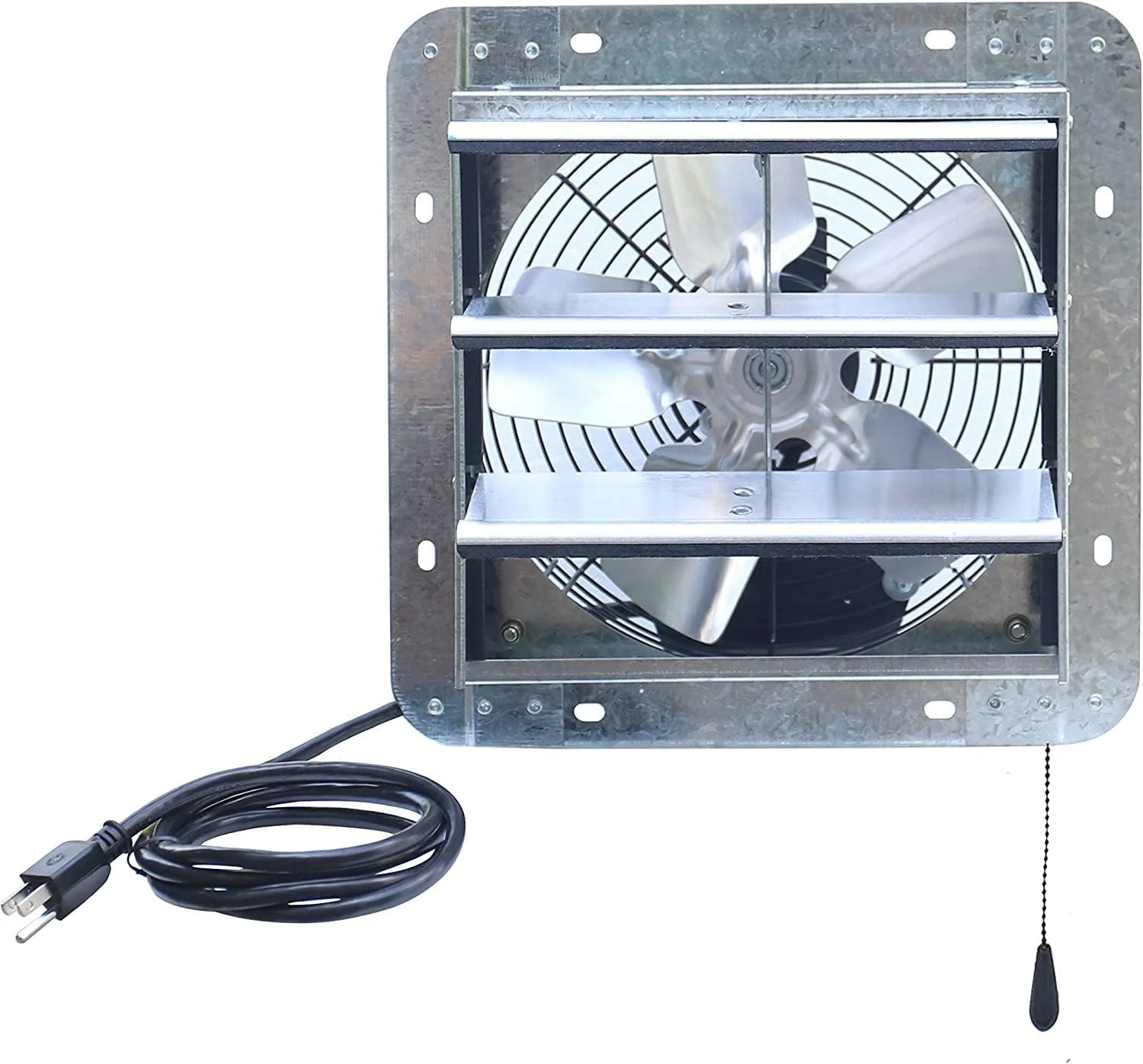 فن تخلیه شاتردار iLiving ILG8SF10V-T، سایز 10 اینچ، مناسب برای اتاق زیر شیروانی، گاراژ، گلخانه، فن تهویه مطبوع با ترموستات 3 سرعته، سیم 6 فوتی با دوشاخه، 10 اینچ - متغیر، 600 CFM، پوشش منطقه 900 فوت مربع، نقره ای
