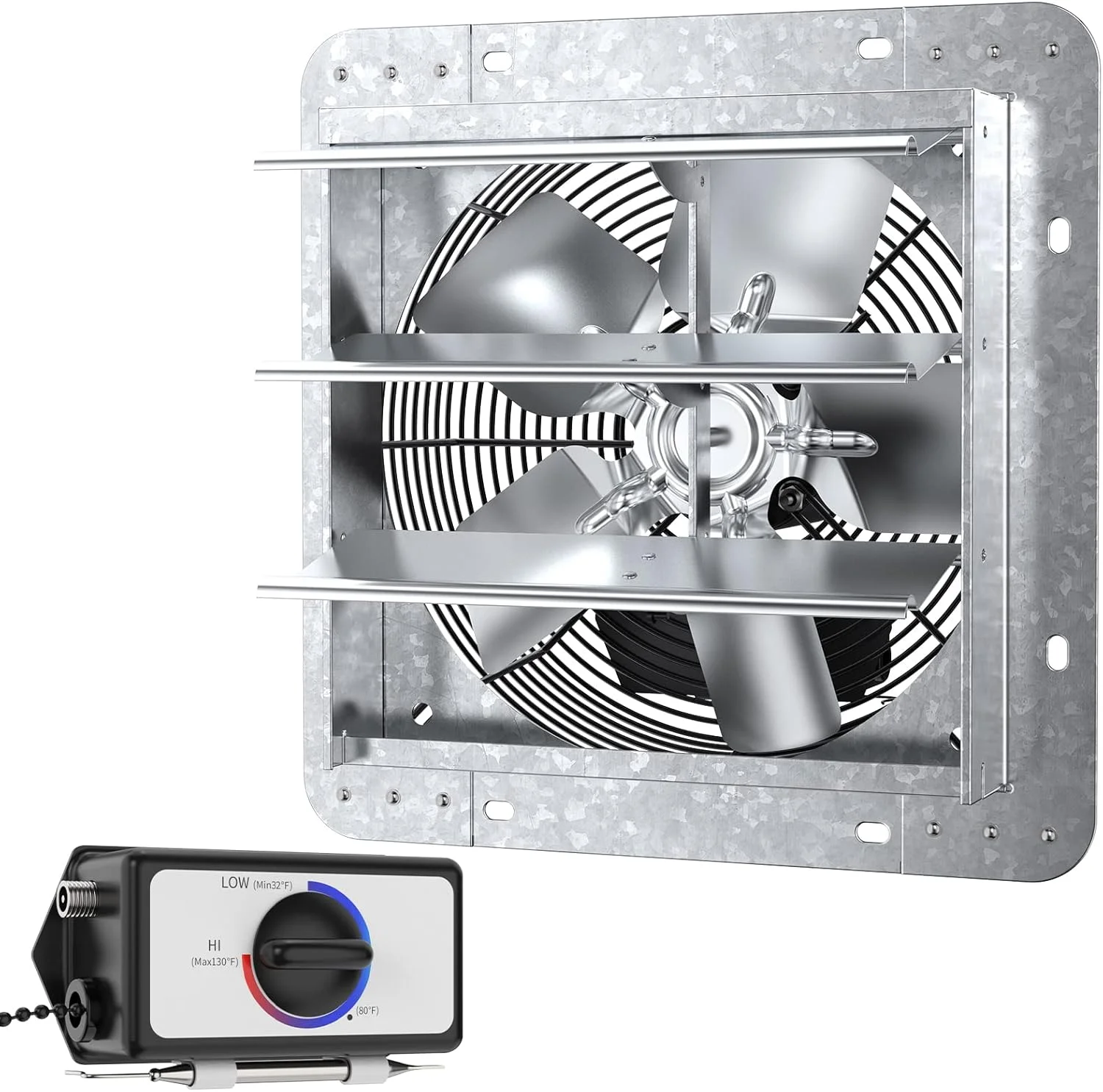 فن تخلیه شاتردار iLiving ILG8SF10V-T، سایز 10 اینچ، مناسب برای اتاق زیر شیروانی، گاراژ، گلخانه، فن تهویه مطبوع با ترموستات 3 سرعته، سیم 6 فوتی با دوشاخه، 10 اینچ - متغیر، 600 CFM، پوشش منطقه 900 فوت مربع، نقره ای فن تخلیه شاتردار iLiving ILG8SF10V-T، سایز 10 اینچ، مناسب برای اتاق زیر شیروانی، گاراژ، گلخانه، فن تهویه مطبوع با ترموستات 3 سرعته، سیم 6 فوتی با دوشاخه، 10 اینچ - متغیر، 600 CFM، پوشش منطقه 900 فوت مربع، نقره ای
