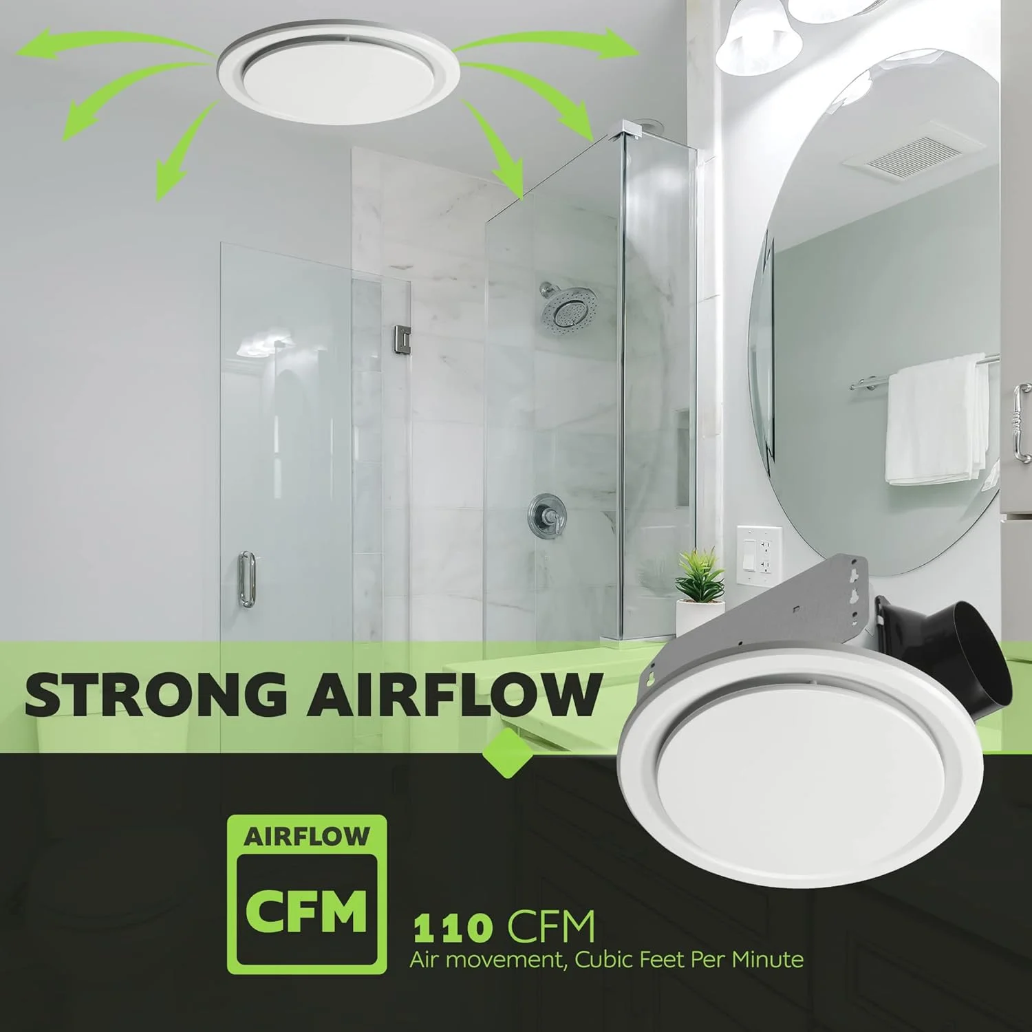 فن تهویه حمام Homewerks Worldwide 7140-110-G3، نصب سقفی، تهویه مطبوع بی صدا 2.0 Sones، 110 CFM، سفید فن تهویه حمام Homewerks Worldwide 7140-110-G3، نصب سقفی، تهویه مطبوع بی صدا 2.0 Sones، 110 CFM، سفید