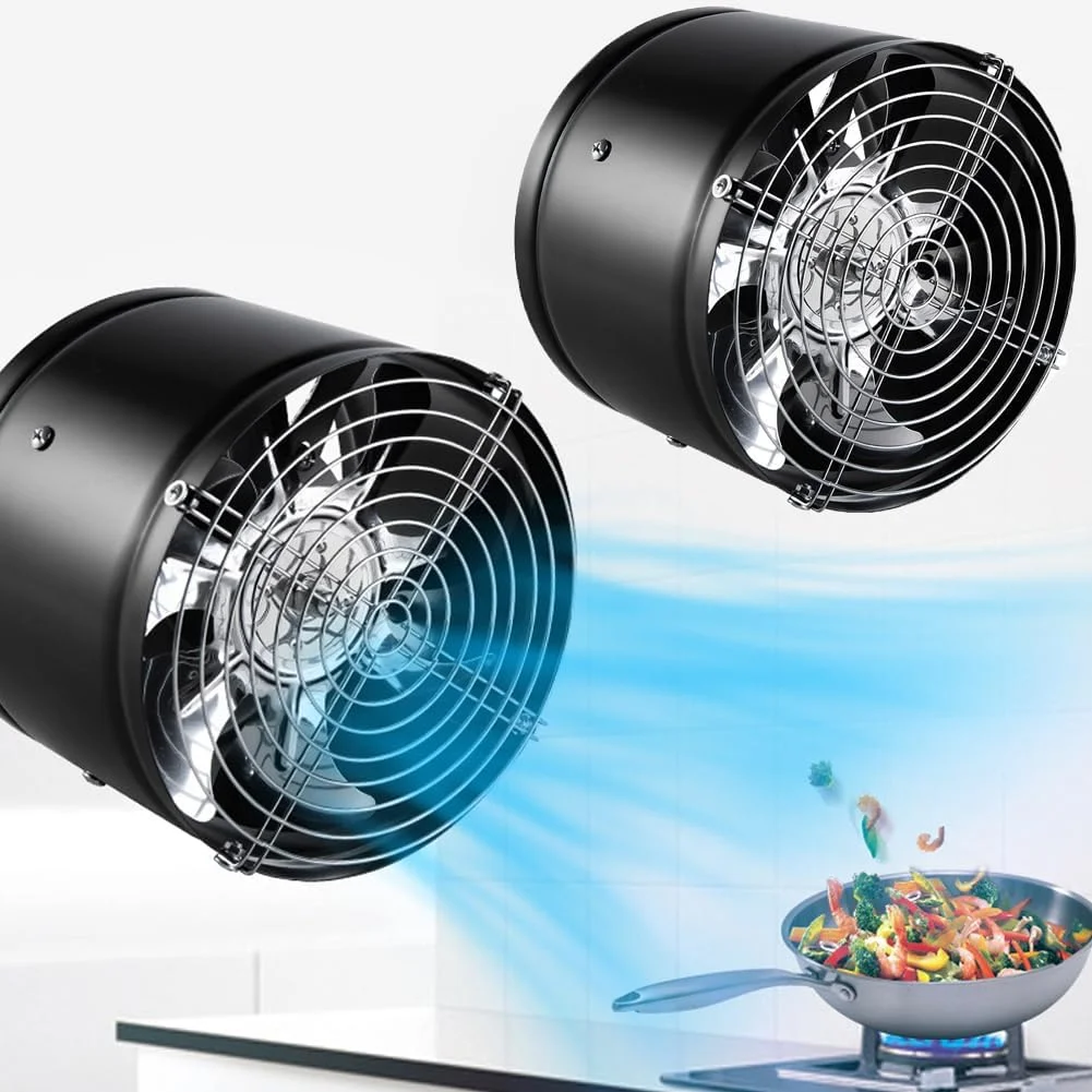 فن اگزوز ZYTSHOP، فن اگزوز تقویت کننده کانالی کم صدا، فن تهویه مطبوع 8/10 اینچی برای تهویه آشپزخانه منزل، حمام، انبار، رستوران، گاراژ (10 اینچ)