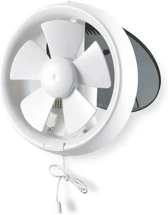 فن تهویه الکتریکی MODI BAFT برای پنجره حمام 8 اینچ - 8A 25W فن تهویه کم صدا برای پنجره آشپزخانه، دفتر، حمام. تهویه قدرتمند برای آشپزخانه، حمام و دفتر.