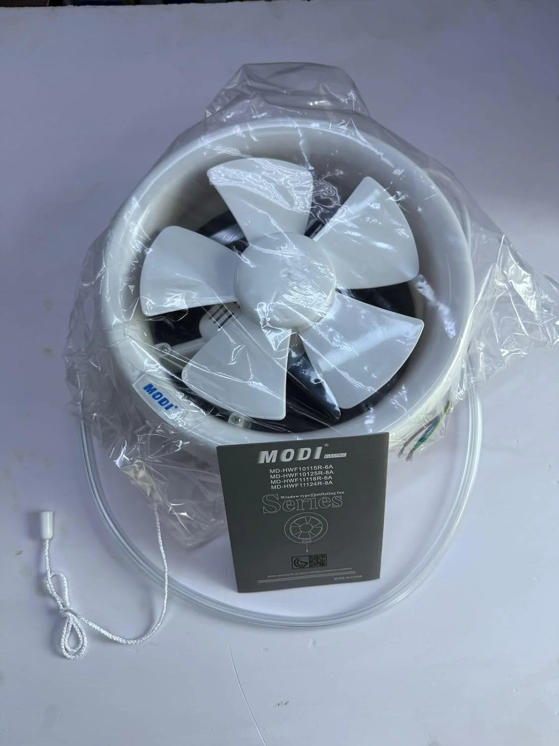 فن تهویه الکتریکی MODI BAFT برای پنجره حمام 8 اینچ - 8A 25W فن تهویه کم صدا برای پنجره آشپزخانه، دفتر، حمام. تهویه قدرتمند برای آشپزخانه، حمام و دفتر.