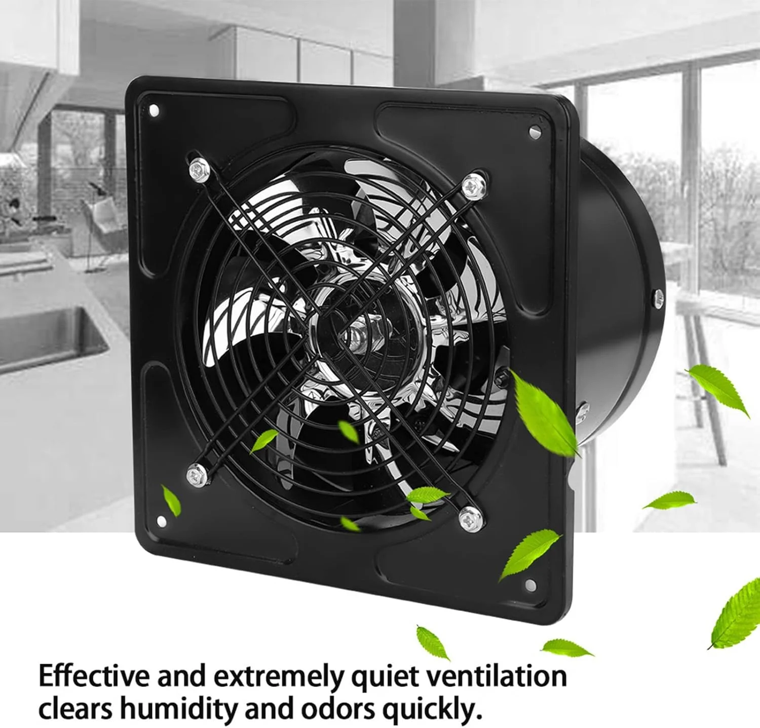 فن تهویه 6 اینچی، 40 وات 220 ولت، فن تهویه پنجره حمام، فن تهویه دیواری، فن تخلیه گاراژ، فن تخلیه دود، تهویه آشپزخانه حمام (مشکی)