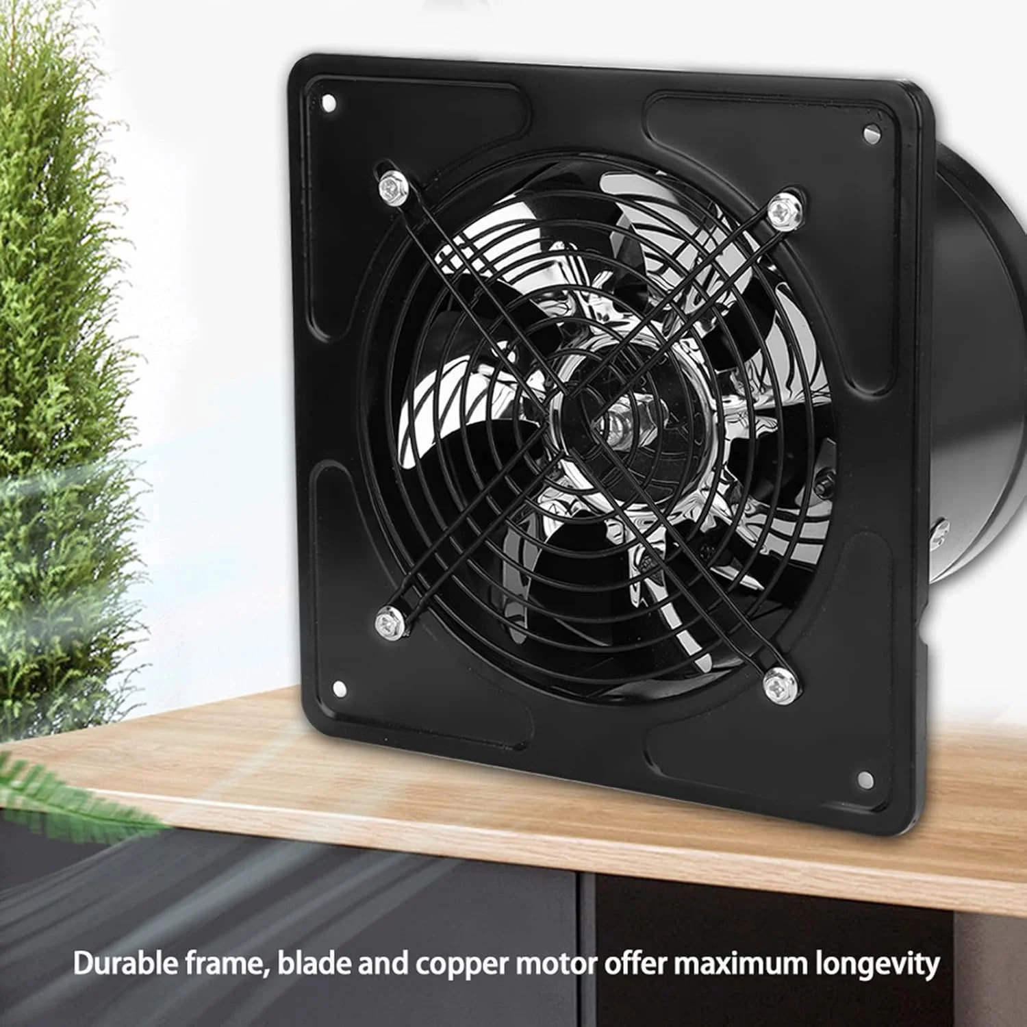 فن تهویه 6 اینچی، 40 وات 220 ولت، فن تهویه پنجره حمام، فن تهویه دیواری، فن تخلیه گاراژ، فن تخلیه دود، تهویه آشپزخانه حمام (مشکی)