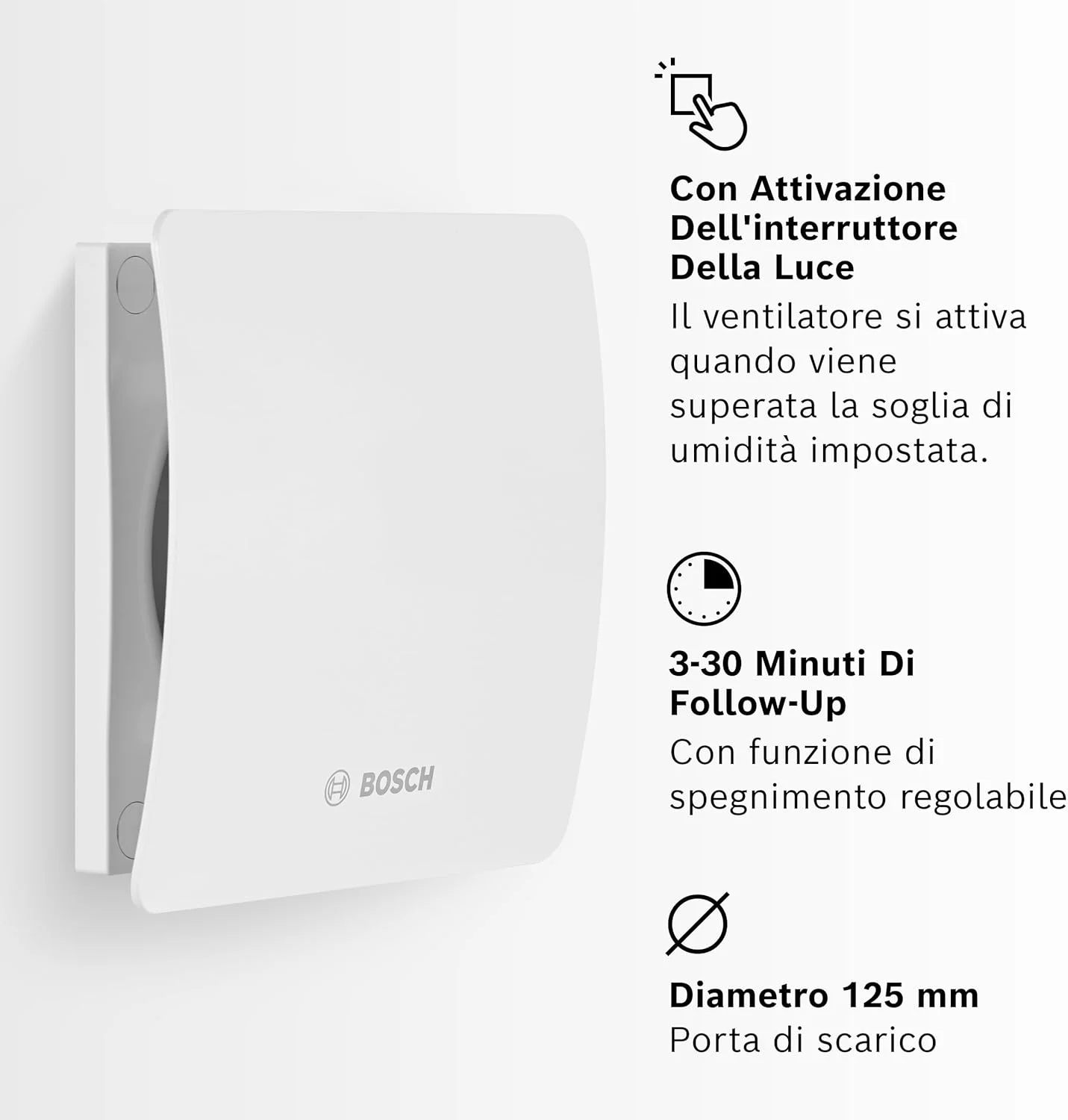 فن حمام ترموتکنیک کامفورت بوش 1500 Dh W 125 با حسگر رطوبت و زمان قابل تنظیم، برای تهویه کارآمد در حمام، سفید، قطر 125 میلی متر فن حمام ترموتکنیک کامفورت بوش 1500 Dh W 125 با حسگر رطوبت و زمان قابل تنظیم، برای تهویه کارآمد در حمام، سفید، قطر 125 میلی متر