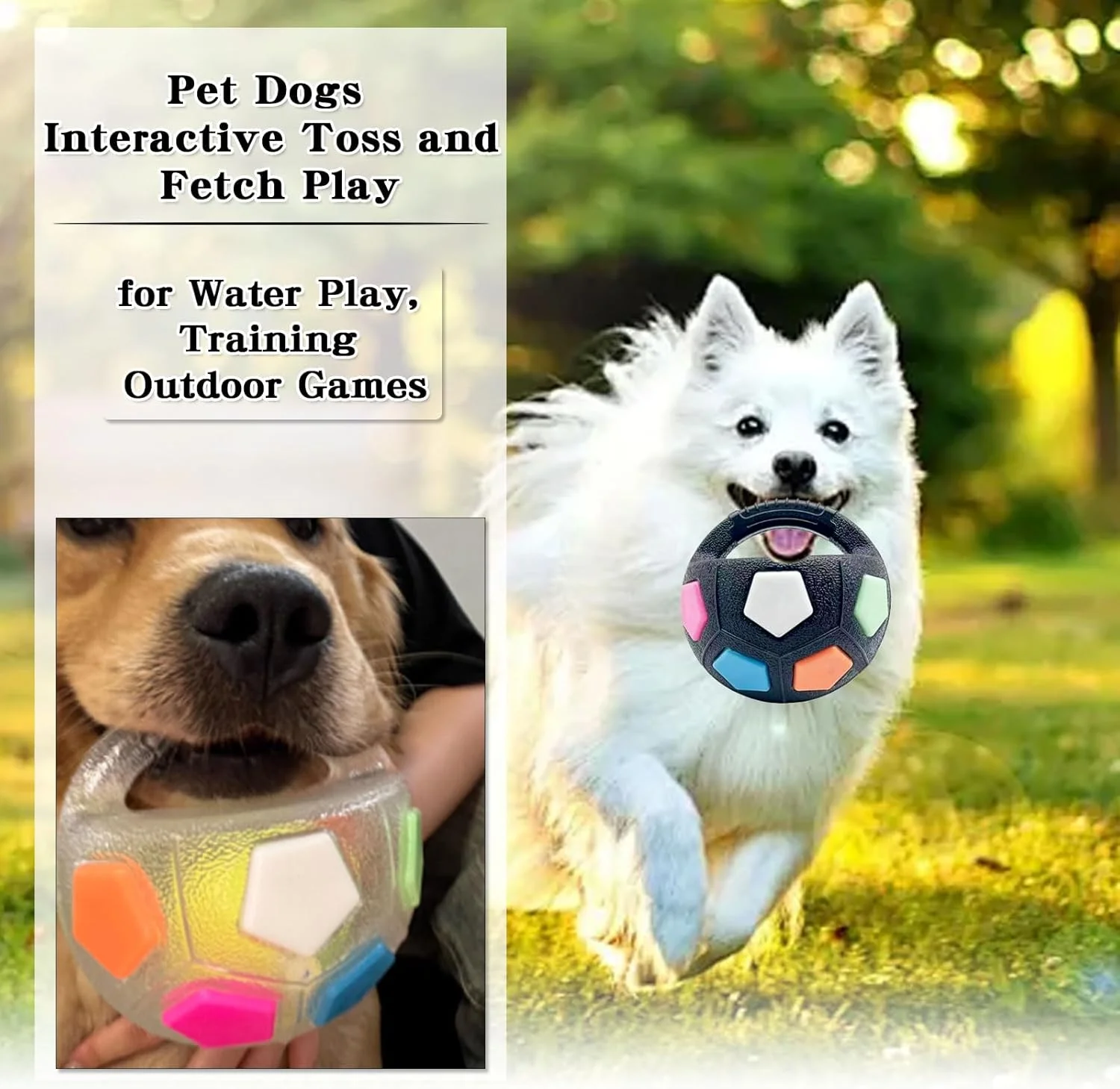 توپ آرامش بخش سگ Mellow Dog، اسباب بازی تعاملی سگ به شکل توپ فوتبال با دسته، بازی پرتاب و گرفتن تعاملی برای سگ های خانگی، توپ شناور صدادار برای بازی در آب، آموزش و بازی های فضای باز (شفاف) توپ آرامش بخش سگ Mellow Dog، اسباب بازی تعاملی سگ به شکل توپ فوتبال با دسته، بازی پرتاب و گرفتن تعاملی برای سگ های خانگی، توپ شناور صدادار برای بازی در آب، آموزش و بازی های فضای باز (شفاف)