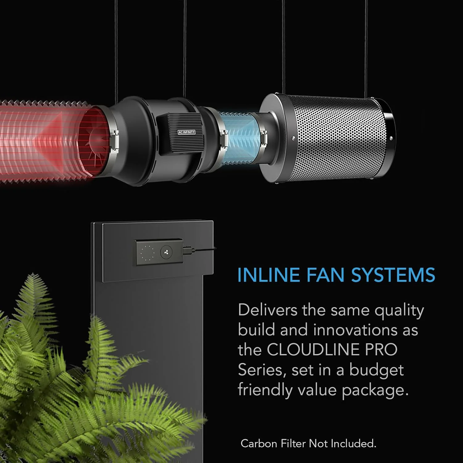 فن کانالی بی صدا 4 اینچی AC Infinity CLOUDLINE LITE A4 با کنترلر سرعت، موتور EC - فن اگزوز تهویه برای تقویت سرمایش گرمایش، چادرهای رشد، هیدروپونیک فن کانالی بی صدا 4 اینچی AC Infinity CLOUDLINE LITE A4 با کنترلر سرعت، موتور EC - فن اگزوز تهویه برای تقویت سرمایش گرمایش، چادرهای رشد، هیدروپونیک