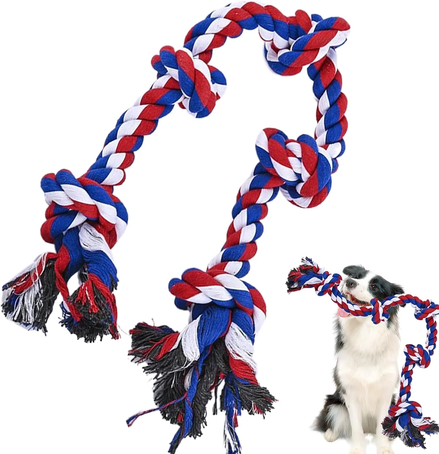 اسباب بازی طنابی برای سگ ها | اسباب بازی توله سگ برای تمیز کردن دندان - طناب جویدنی سگ برای نژادهای بزرگ و متوسط، تسکین بی حوصلگی جویدن تهاجمی، بازی در فضای باز اسباب بازی طنابی برای سگ ها | اسباب بازی توله سگ برای تمیز کردن دندان - طناب جویدنی سگ برای نژادهای بزرگ و متوسط، تسکین بی حوصلگی جویدن تهاجمی، بازی در فضای باز