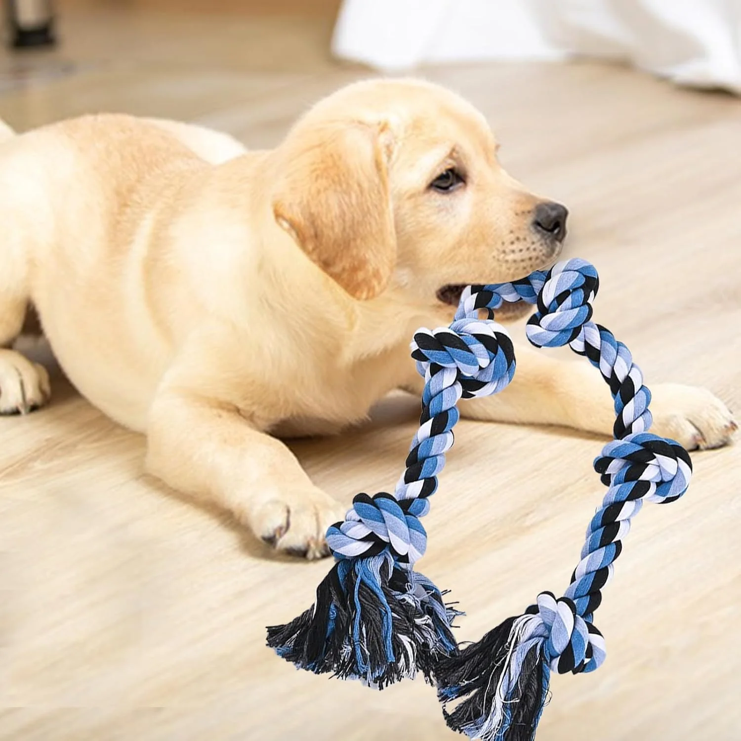 طناب سگ | اسباب بازی تمیز کننده دندان توله سگ | طناب جویدنی سگ برای نژادهای بزرگ و متوسط، تسکین بی حوصلگی جویدن تهاجمی، بازی در فضای باز