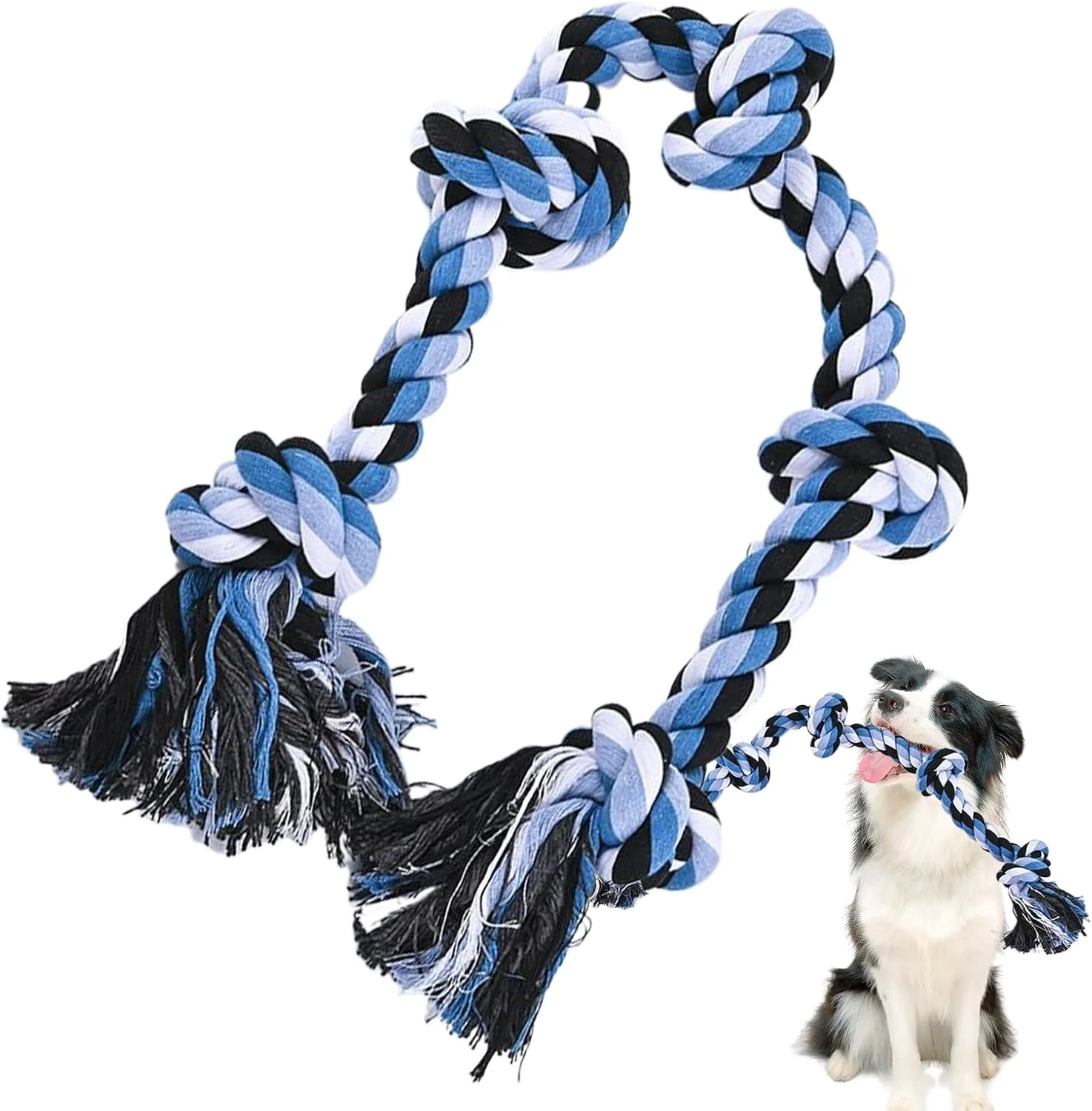 Rope Dog Toys - Teeth Cleaning Puppy Toy | Bite Resistant Chewing Training Rope for Aggressive Chewer Medium Large Breed Boredom Relief Outdoor Indoor Rope Dog Toys - Teeth Cleaning Puppy Toy | Bite Resistant Chewing Training Rope for Aggressive Chewer Medium Large Breed Boredom Relief Outdoor Indoor