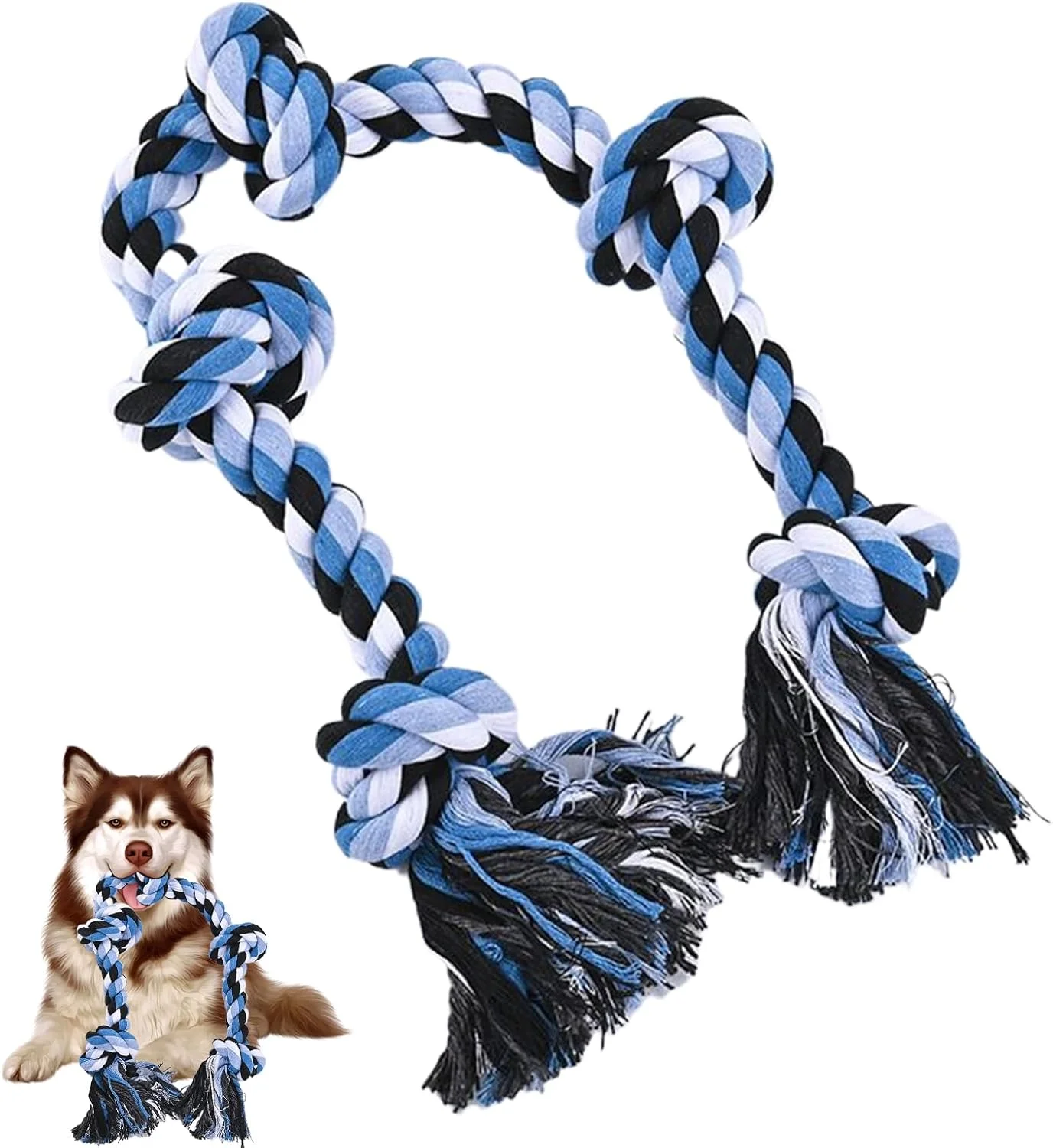 طناب سگ، اسباب بازی تمیز کننده دندان توله سگ - طناب جویدنی برای نژادهای بزرگ و متوسط، آموزش جویدن تهاجمی، بازی در فضای باز و داخل خانه طناب سگ، اسباب بازی تمیز کننده دندان توله سگ - طناب جویدنی برای نژادهای بزرگ و متوسط، آموزش جویدن تهاجمی، بازی در فضای باز و داخل خانه