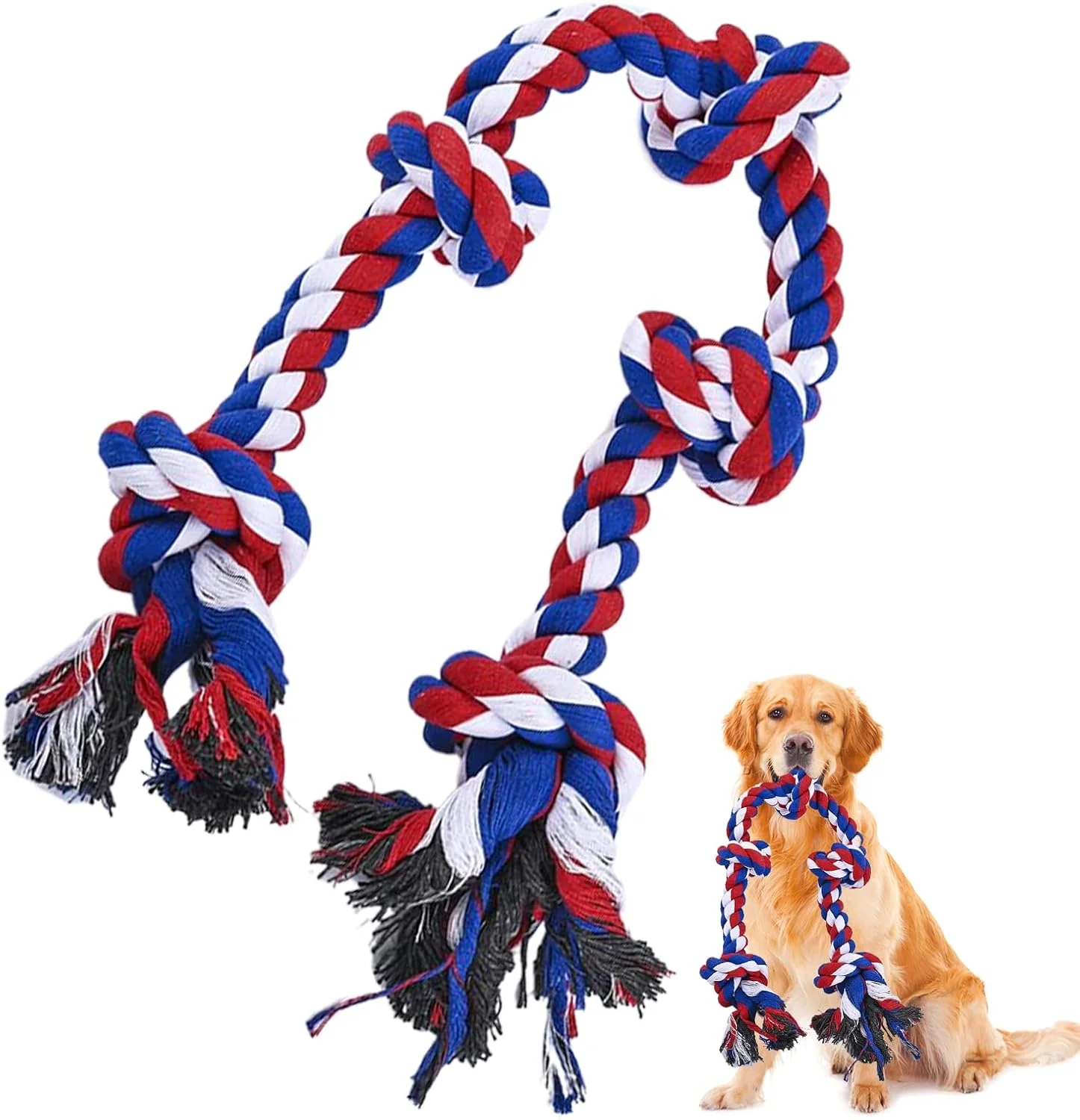 طناب اسباب بازی سگ - اسباب بازی های جویدنی برای تمرین توله سگ | طناب تمرینی جویدنی برای رفع خستگی سگ های بزرگ و متوسط با عادت جویدن تهاجمی، مناسب بازی در فضای باز طناب اسباب بازی سگ - اسباب بازی های جویدنی برای تمرین توله سگ | طناب تمرینی جویدنی برای رفع خستگی سگ های بزرگ و متوسط با عادت جویدن تهاجمی، مناسب بازی در فضای باز