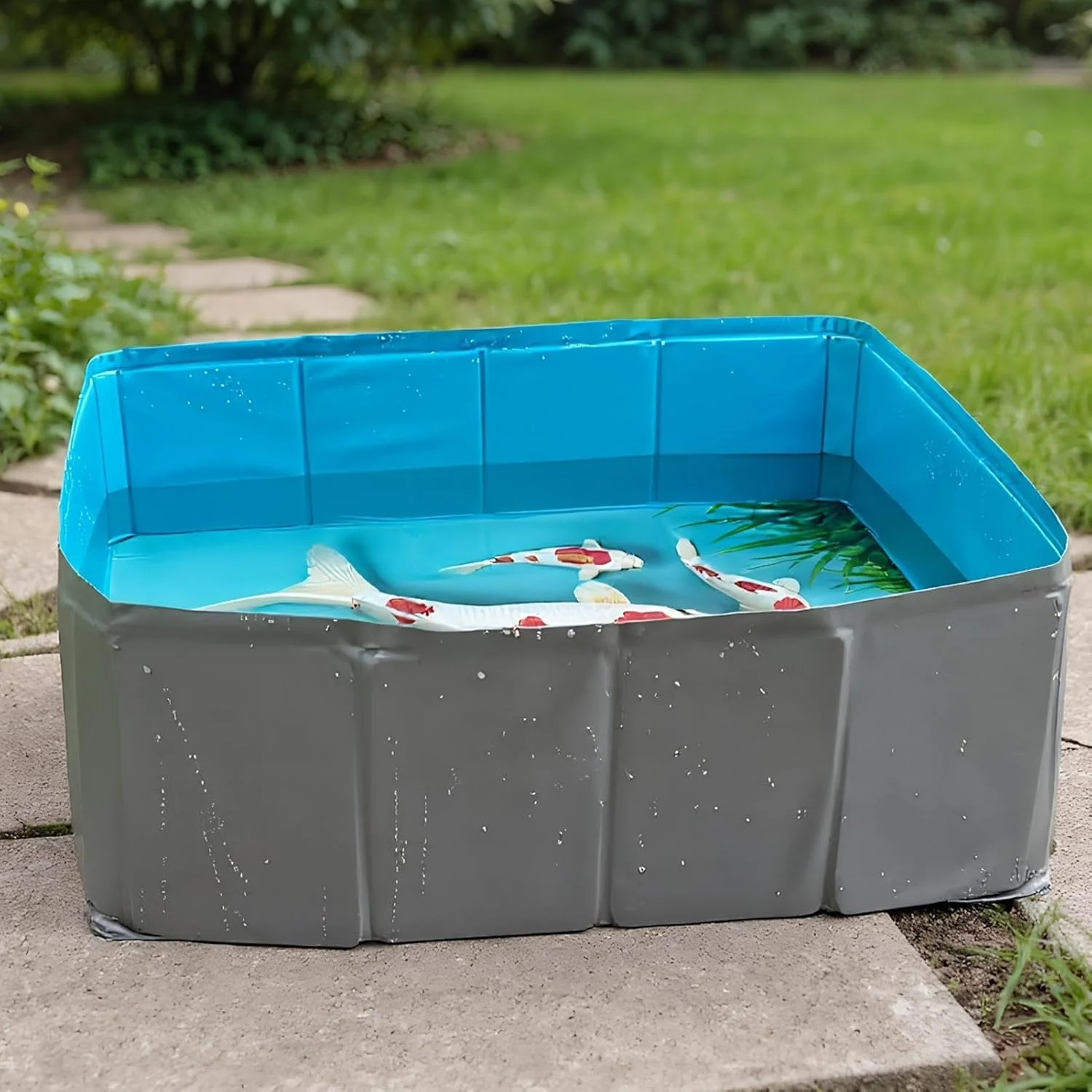 استخر شنای حیوانات خانگی - استخر تاشو PVC مربعی برای سگ، وان حمام توله سگ قابل حمل برای خانه، باغ، چمن، کمپینگ، حیاط استخر شنای حیوانات خانگی - استخر تاشو PVC مربعی برای سگ، وان حمام توله سگ قابل حمل برای خانه، باغ، چمن، کمپینگ، حیاط