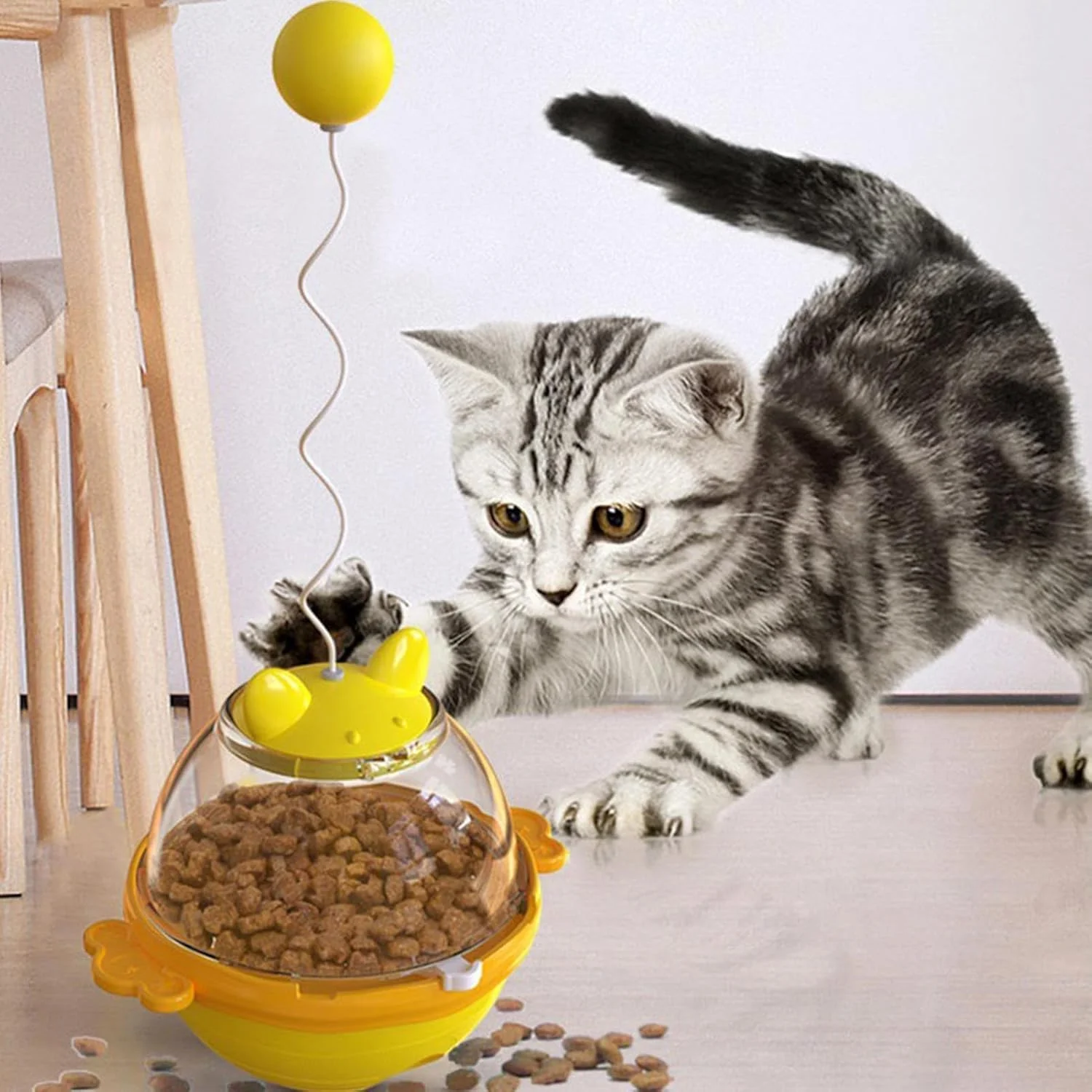 اسباب بازی پخش کننده تشویقی گربه - اسباب بازی های تغذیه گربه خانگی | لوازم آموزش حیوانات خانگی تعاملی برای بچه گربه ها مناسب برای خانه، اتاق مطالعه، بالکن، باغ، حیاط خلوت