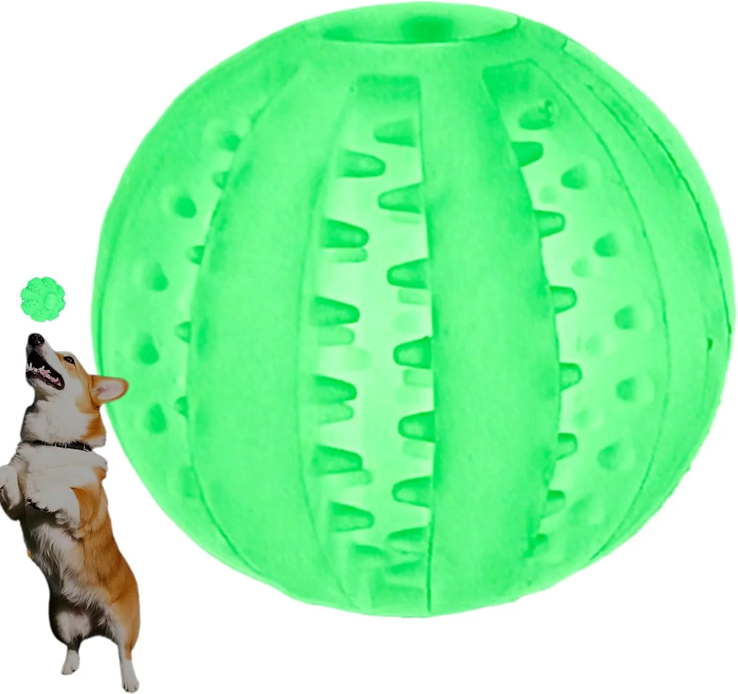 توپ بازی سگ، توپ درخشان برای بازی پرتابی سگ - لوازم حیوانات خانگی برای توله سگ های با جویدن تهاجمی، سرگرمی شخصی، آموزش، غنی سازی، زمان بازی در فضای باز توپ بازی سگ، توپ درخشان برای بازی پرتابی سگ - لوازم حیوانات خانگی برای توله سگ های با جویدن تهاجمی، سرگرمی شخصی، آموزش، غنی سازی، زمان بازی در فضای باز