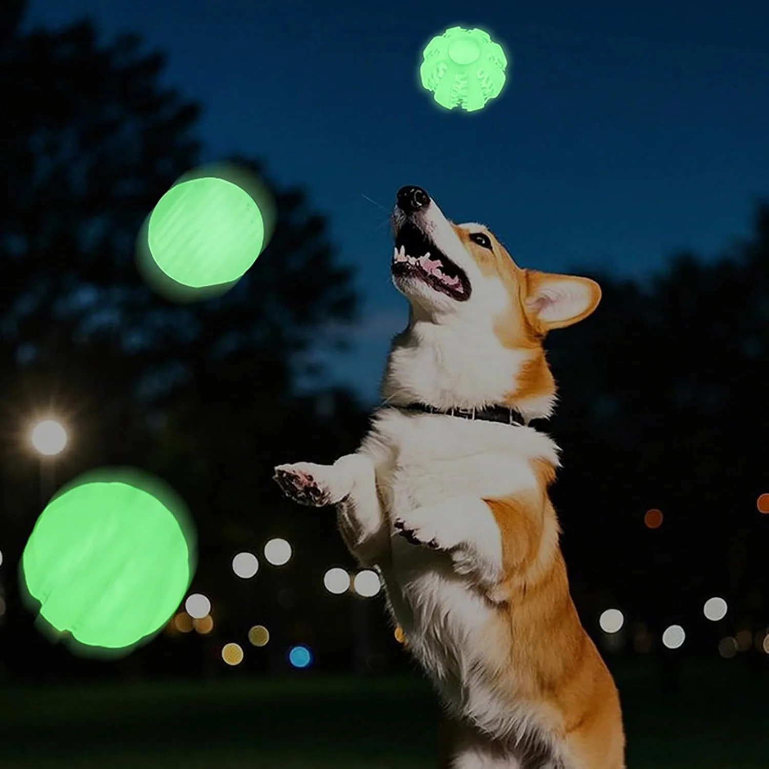 توپ بازی سگ - توپ اسباب بازی تعاملی سگ درخشان در تاریکی، لوازم حیوانات خانگی برای توله سگ های جویدنی تهاجمی، جویدن، آوردن، سرگرمی خودکار، بازی، پیاده روی در فضای باز توپ بازی سگ - توپ اسباب بازی تعاملی سگ درخشان در تاریکی، لوازم حیوانات خانگی برای توله سگ های جویدنی تهاجمی، جویدن، آوردن، سرگرمی خودکار، بازی، پیاده روی در فضای باز