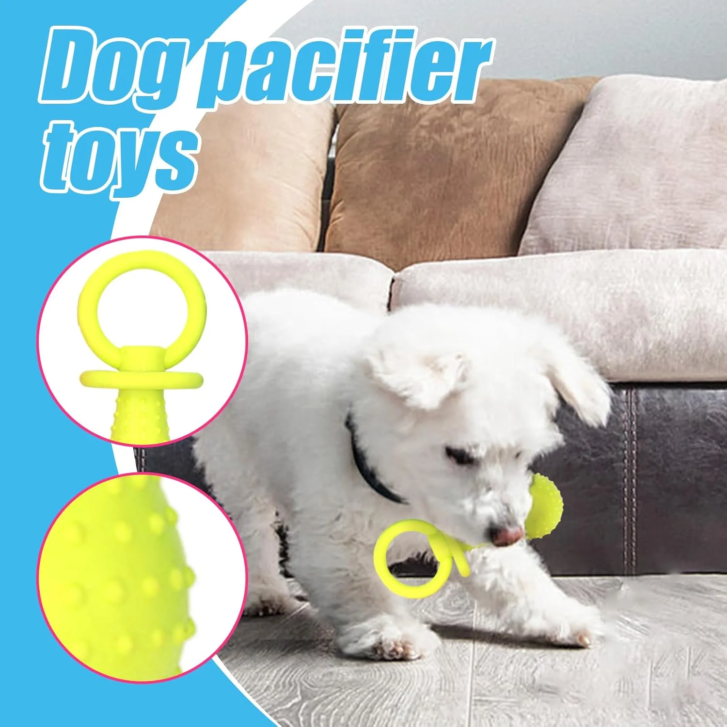 پستانک برای سگ های کوچک - پستانک شیردهی تقلیدی دندان درآوردن توله سگ، دندان گیر آرام بخش ایمن برای بازی و سرگرمی سگ خانگی مناسب سفر، آپارتمان، پارک، خانه و خوابگاه